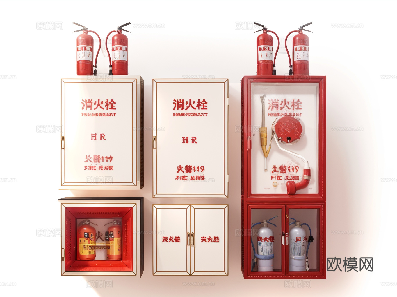 消防栓灭火器su模型