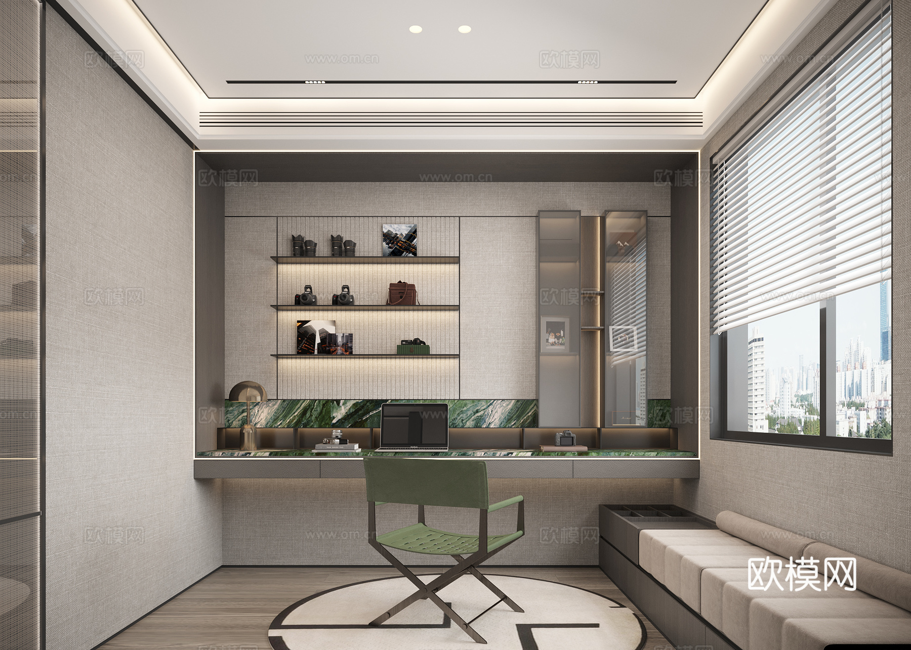 现代书房免费3d模型