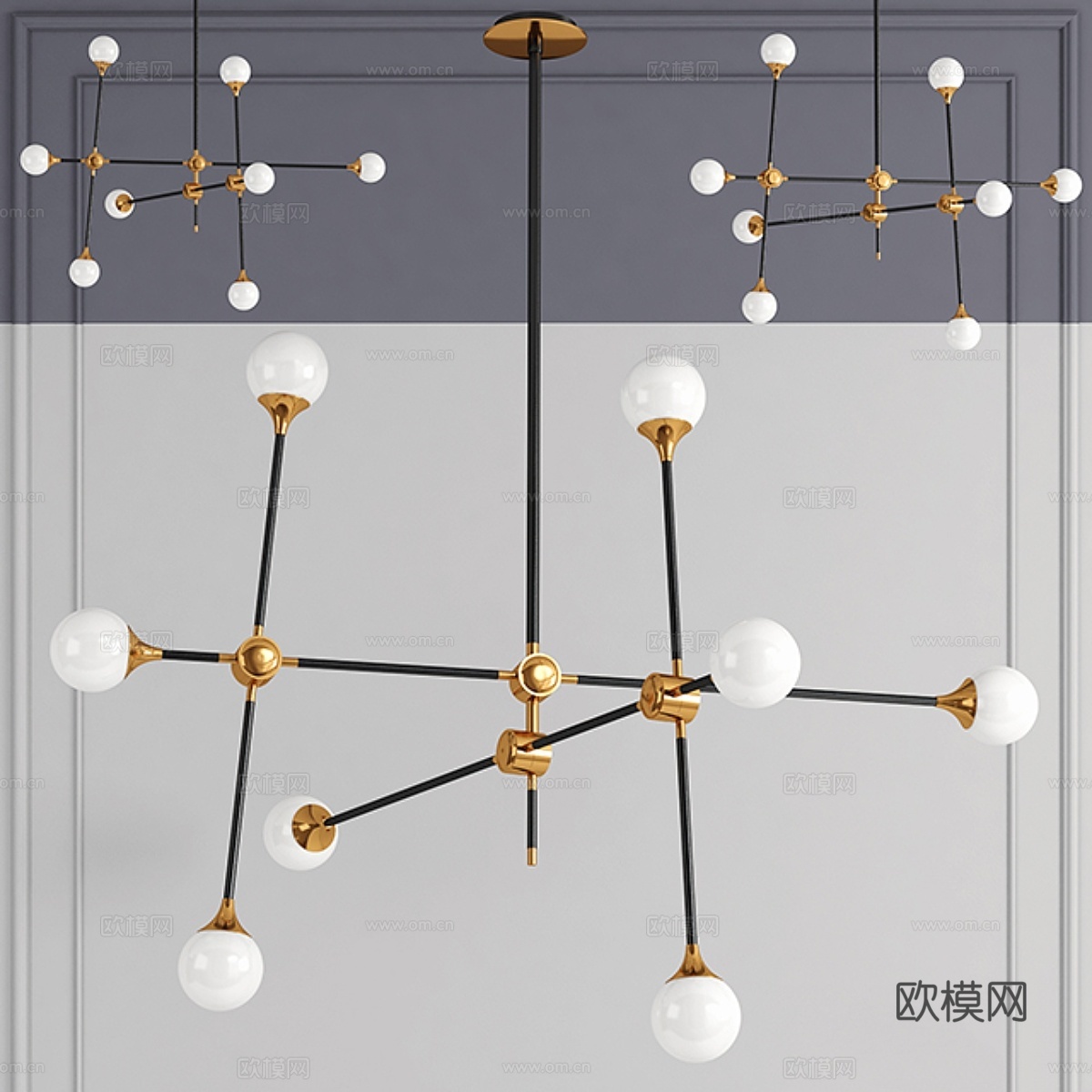 Baton大型枝形吊灯3d模型下载