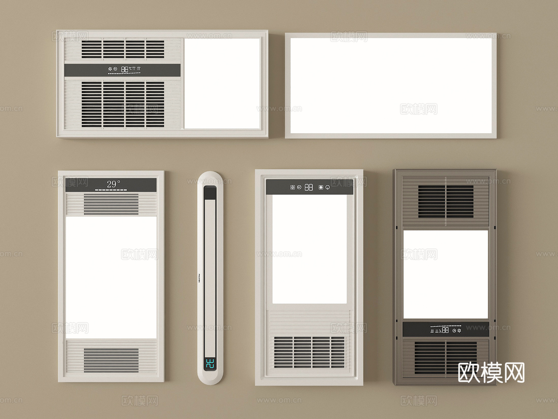 现代浴霸 集成式浴霸 线型浴霸 排风扇su模型