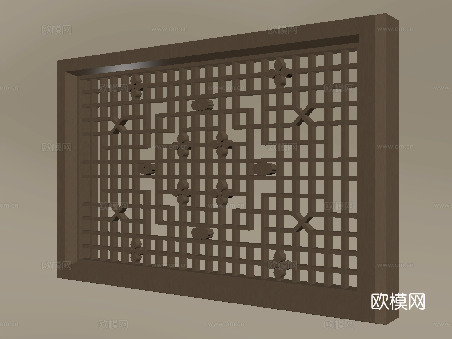 新中式镂花窗 复古窗窗花 镂空窗户 仿古窗su模型