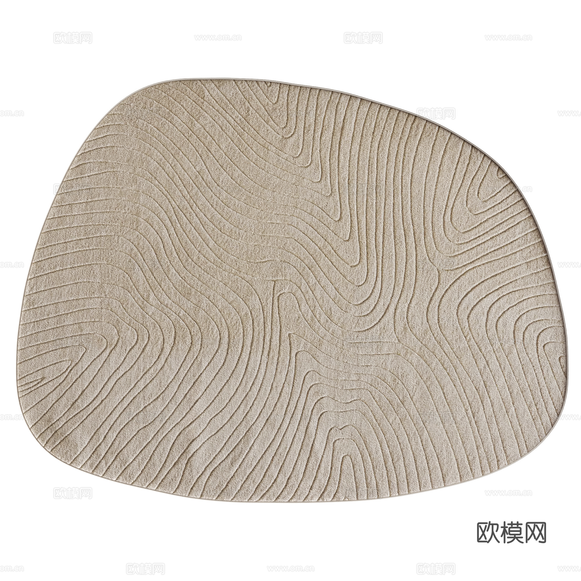 benuta 现代异形地毯 布艺地毯 客厅地毯 纹理地毯su模型