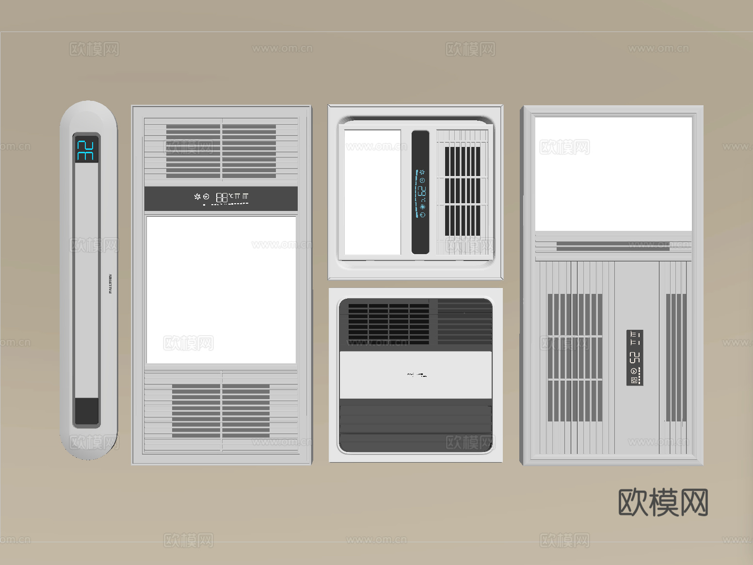 现代浴霸 集成式浴霸 线型浴霸 排风扇su模型