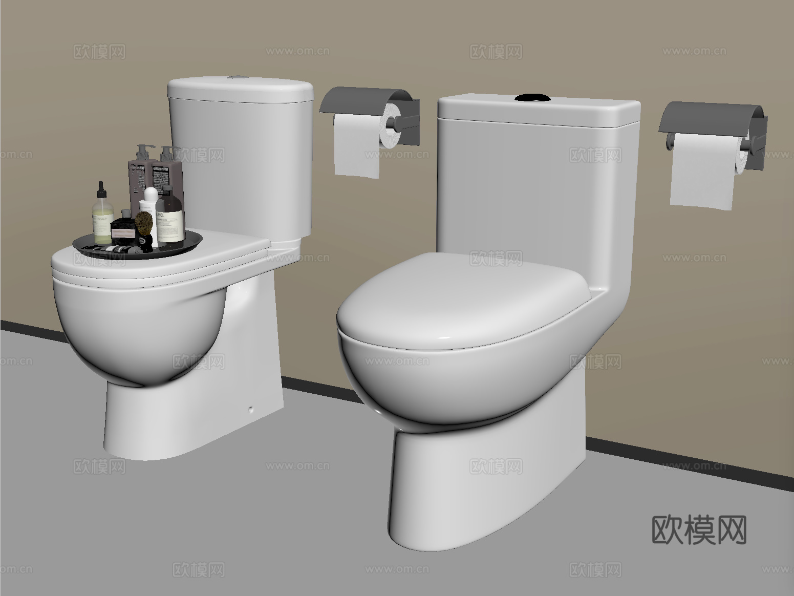 现代马桶 立式马桶 卫浴小件su模型