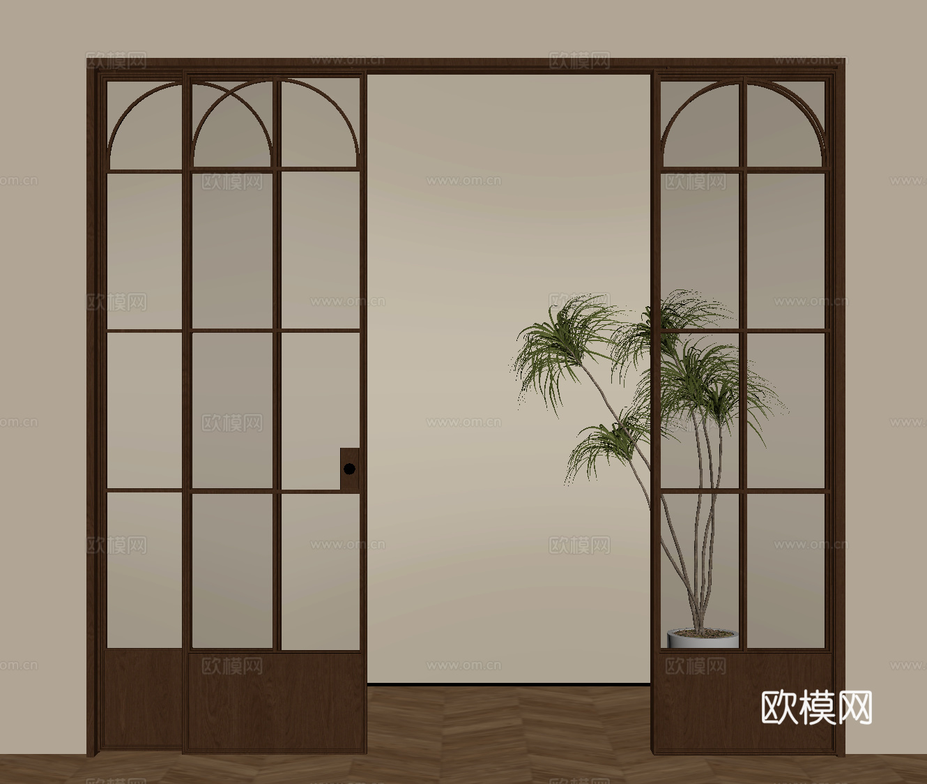 法式中古推拉门su模型