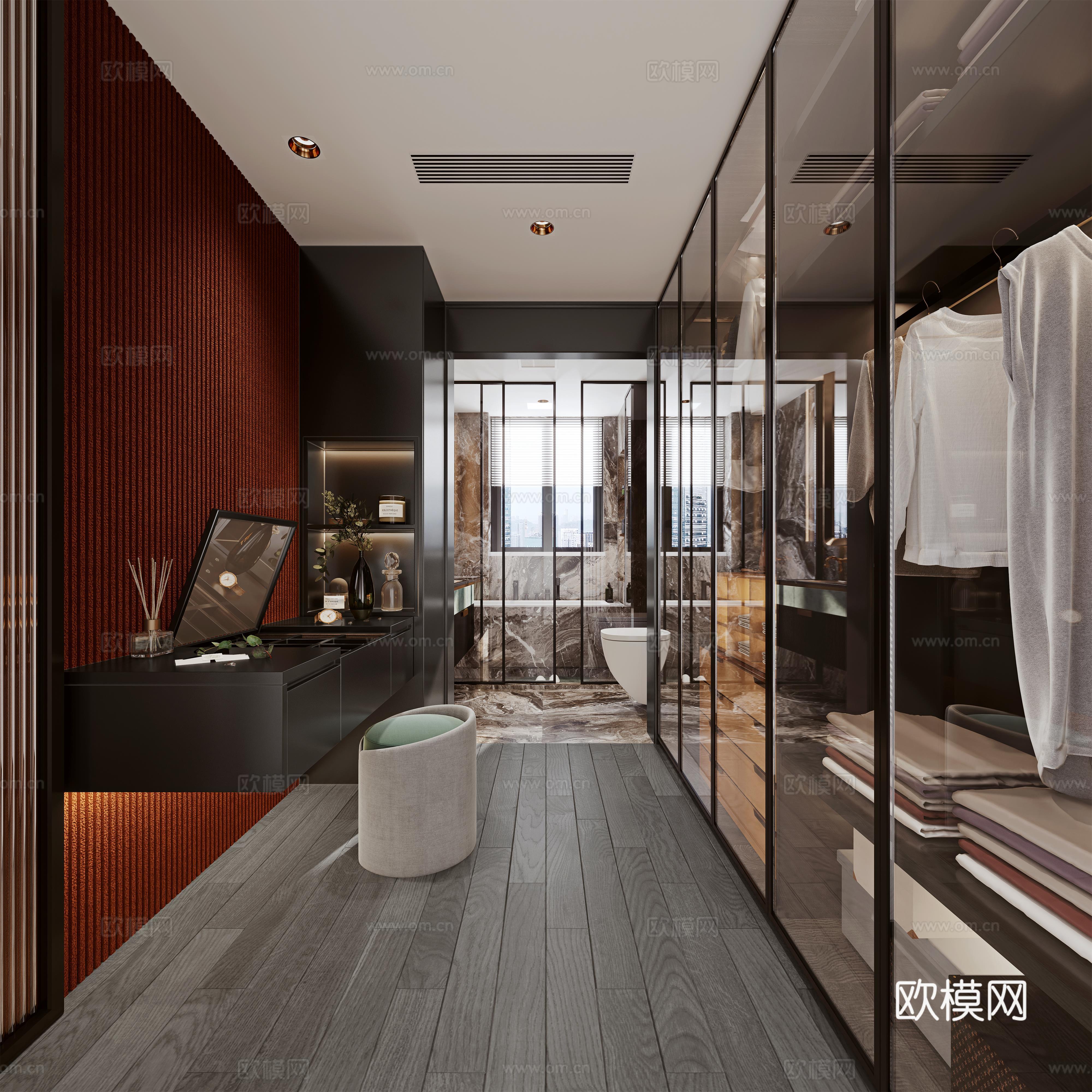 轻奢大平层 样板间 最新全套施工图 效果图合集cad施工图