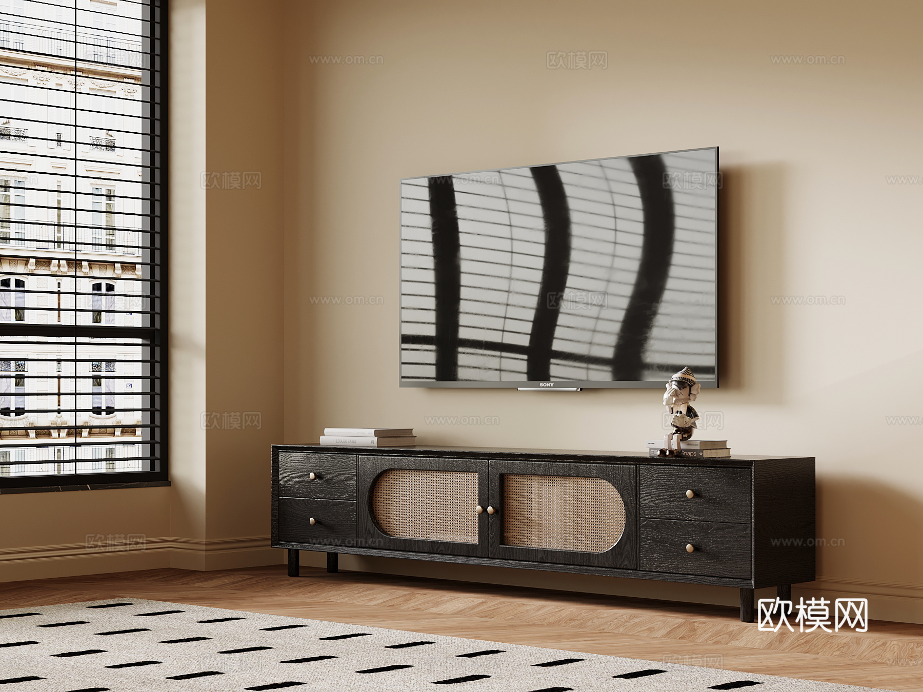 法式复古风电视柜su模型
