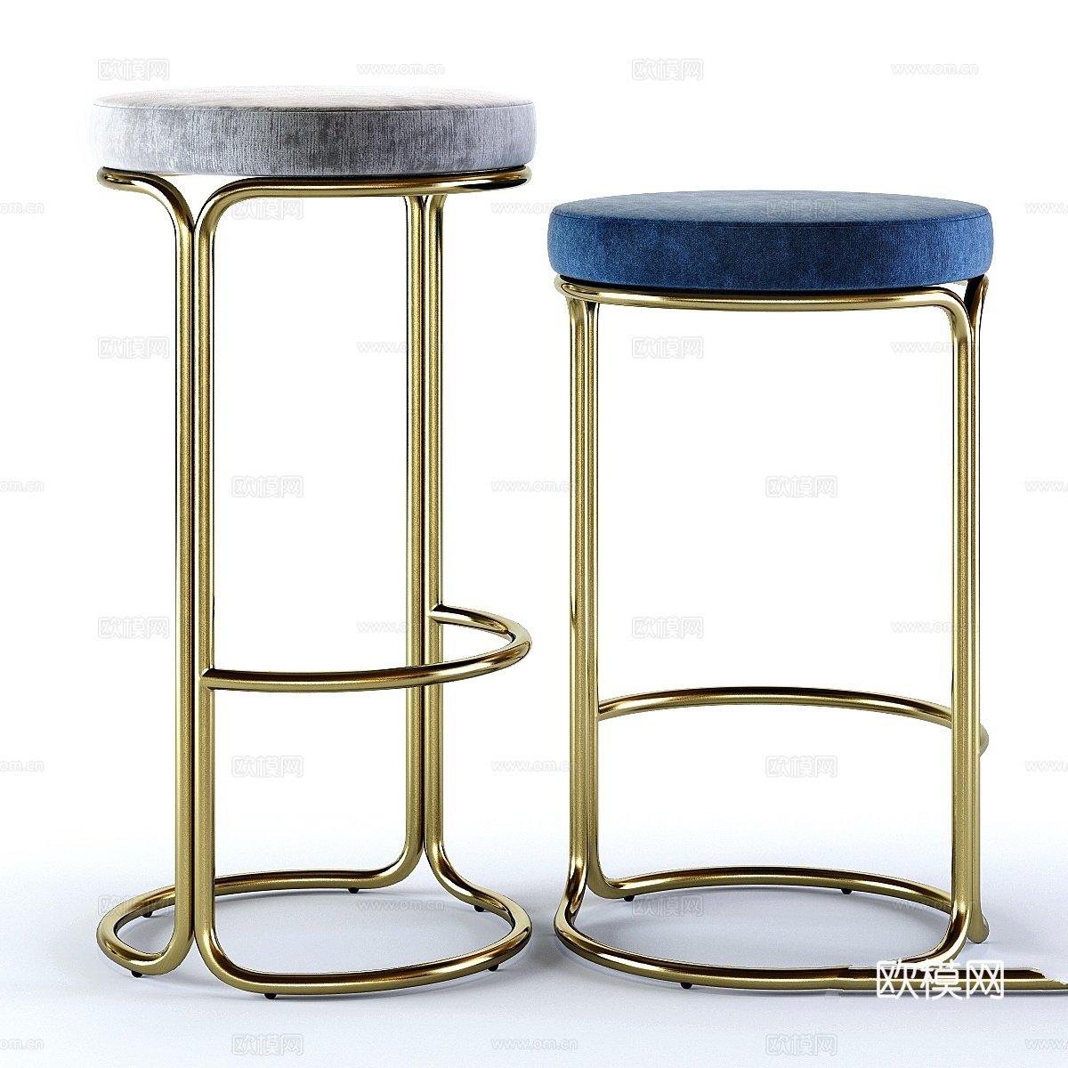 West Elm Cora吧台凳与高脚凳3d模型下载