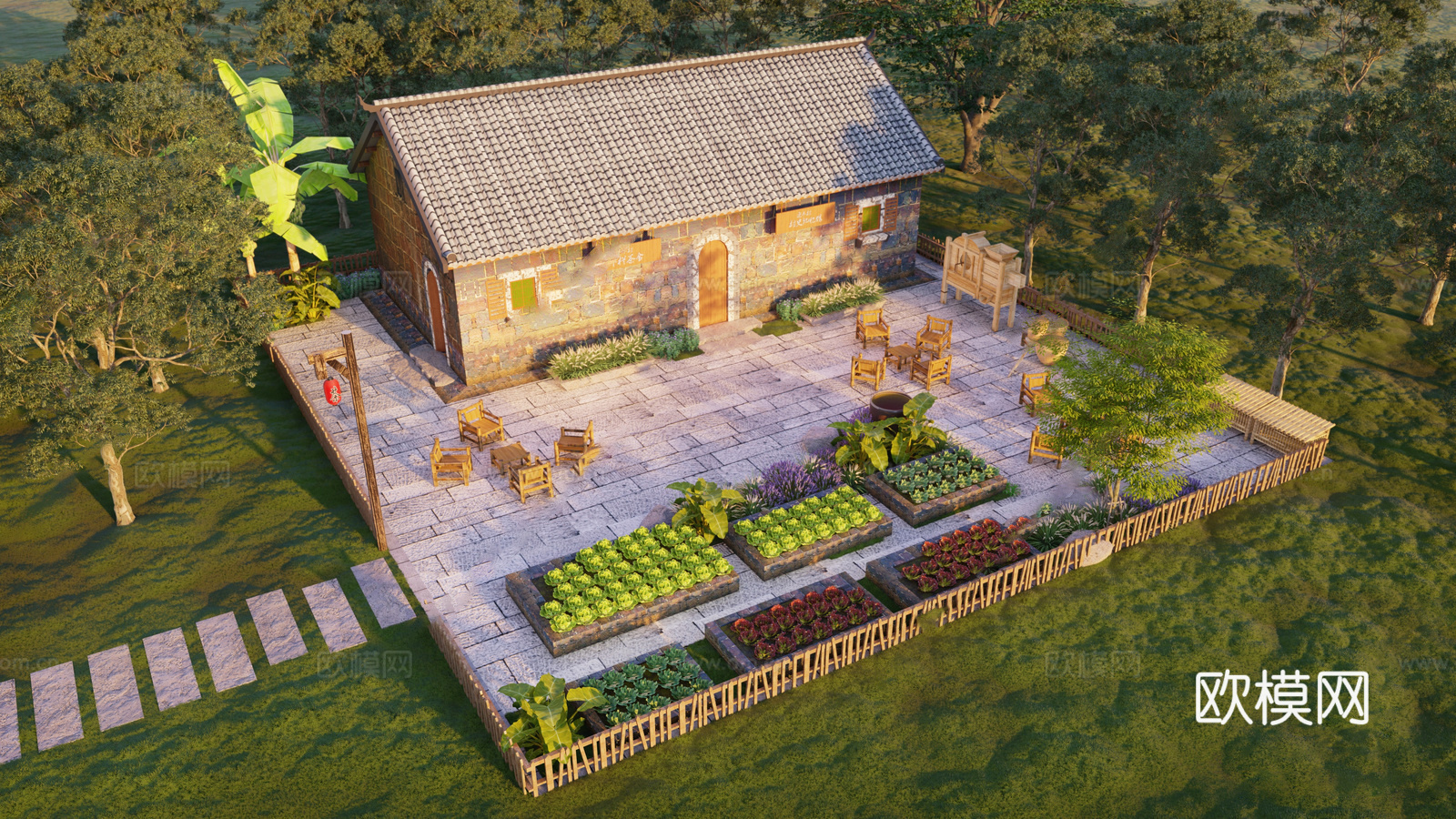 乡村庭院 乡村景观 古建民俗su模型