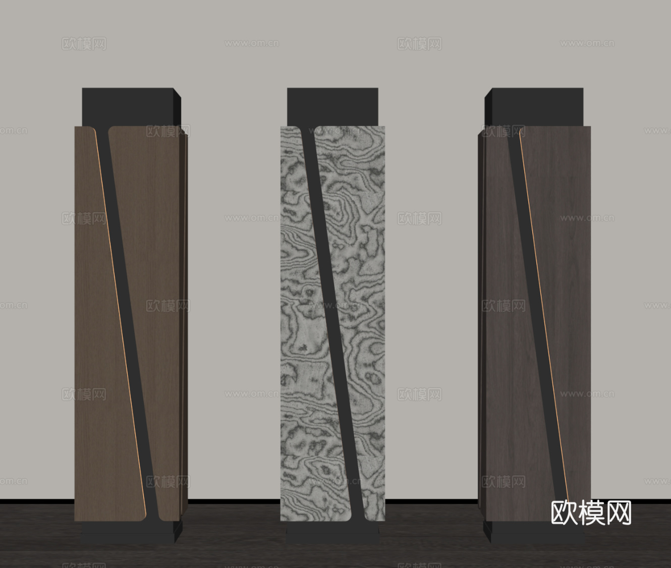 现代意式柱子 方柱su模型