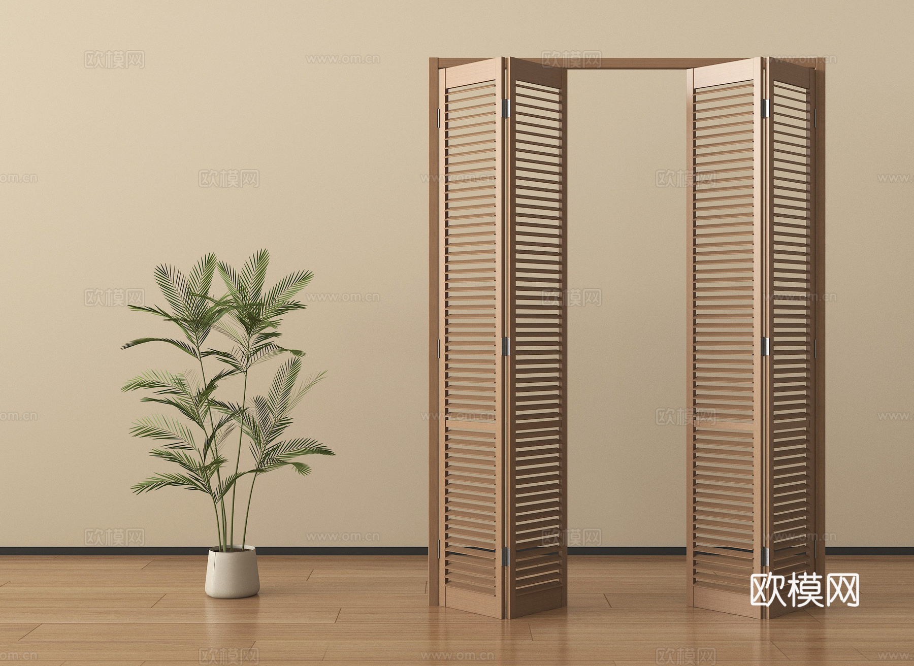 现代折叠门 百叶折叠门su模型