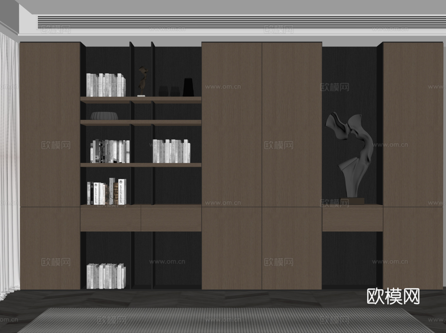 意式书柜su模型