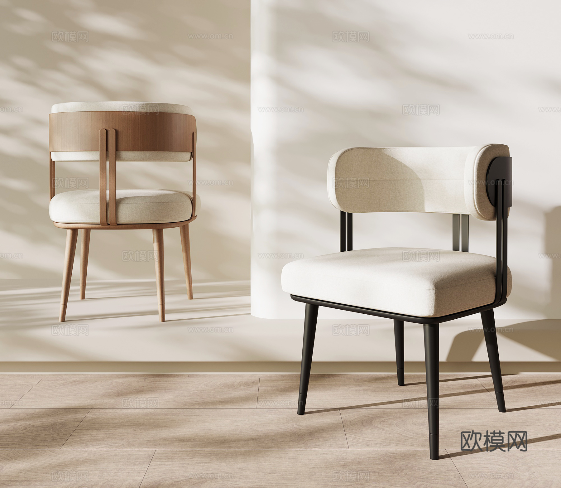 现代餐椅 休闲椅 单椅su模型
