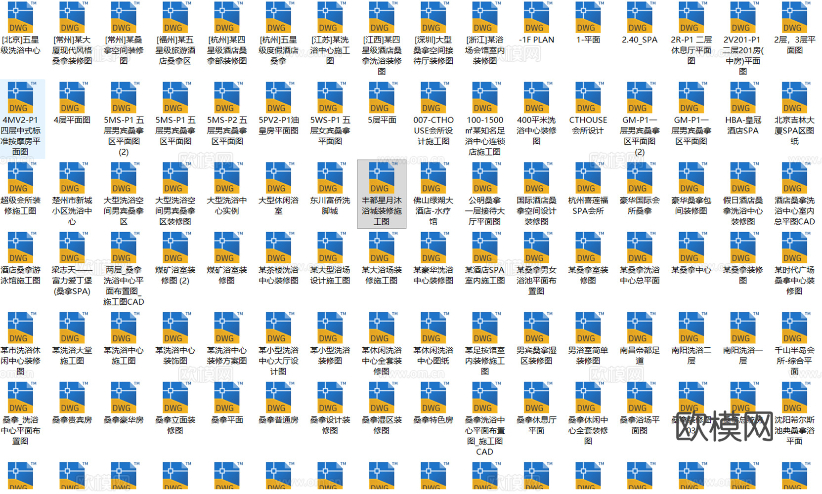 140套桑拿洗浴中心CAD图纸cad施工图