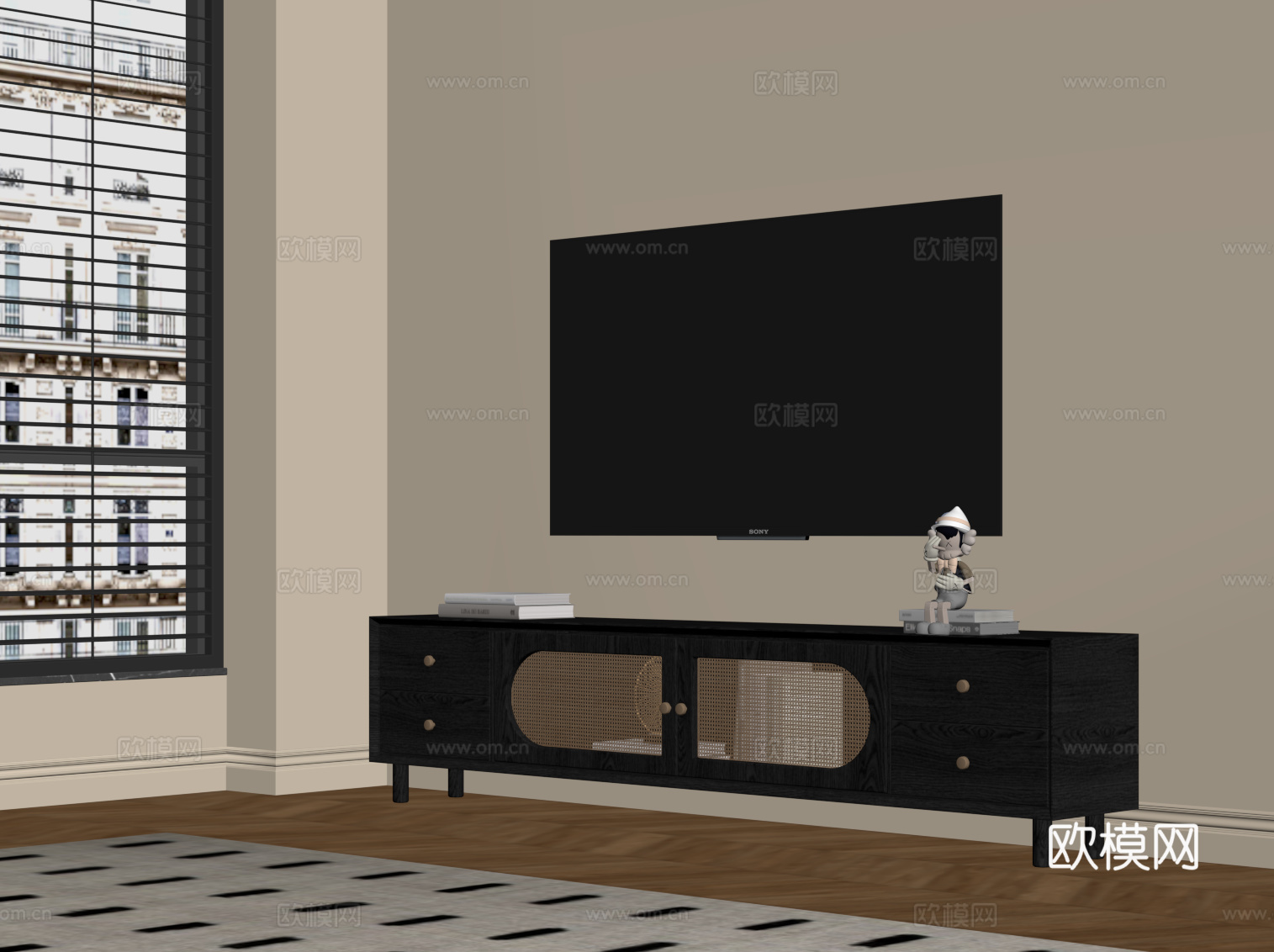 法式复古风电视柜su模型