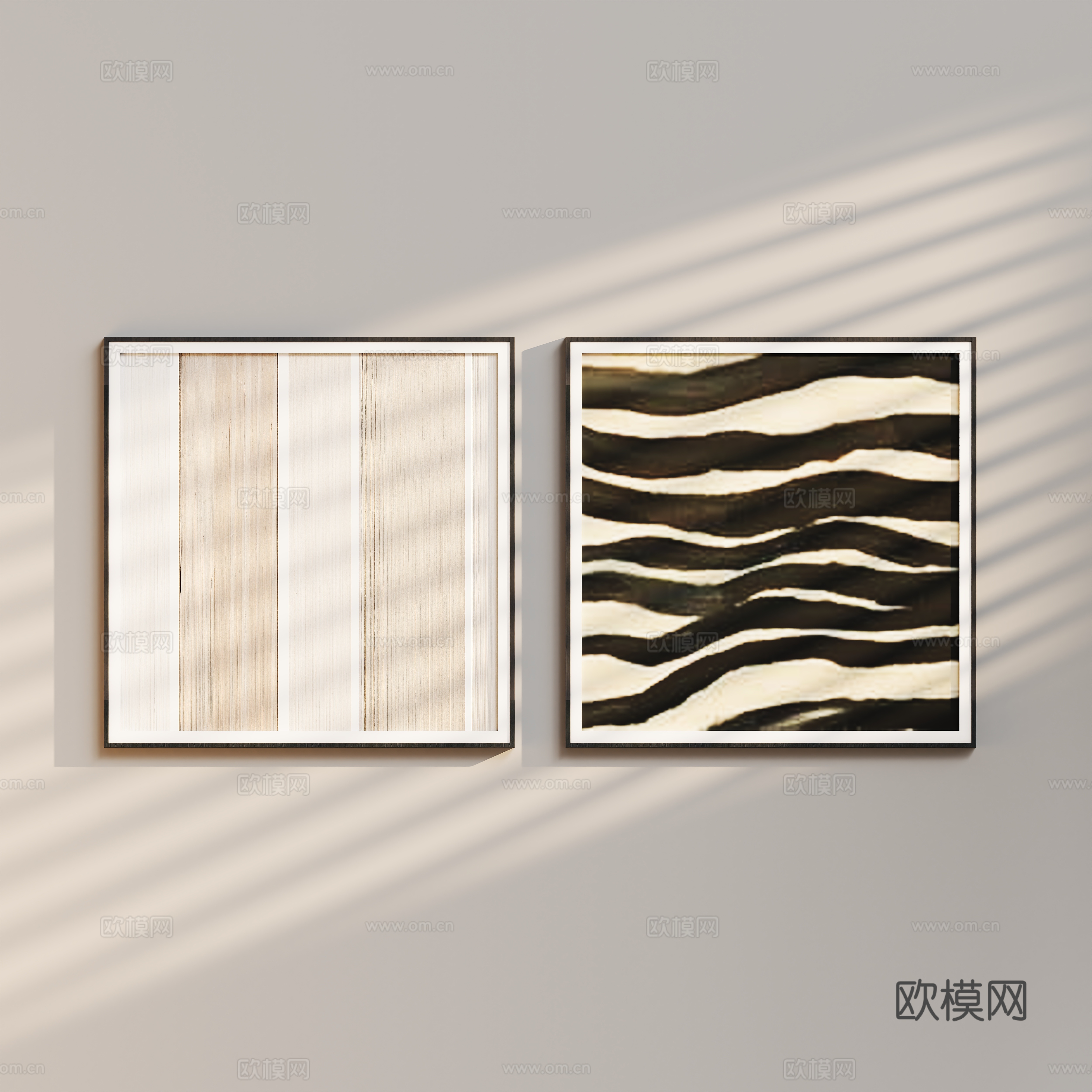 现代装饰画挂画su模型