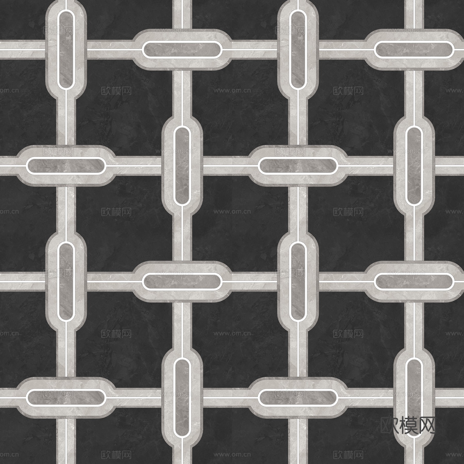 意式黑白大理石_石材拼花