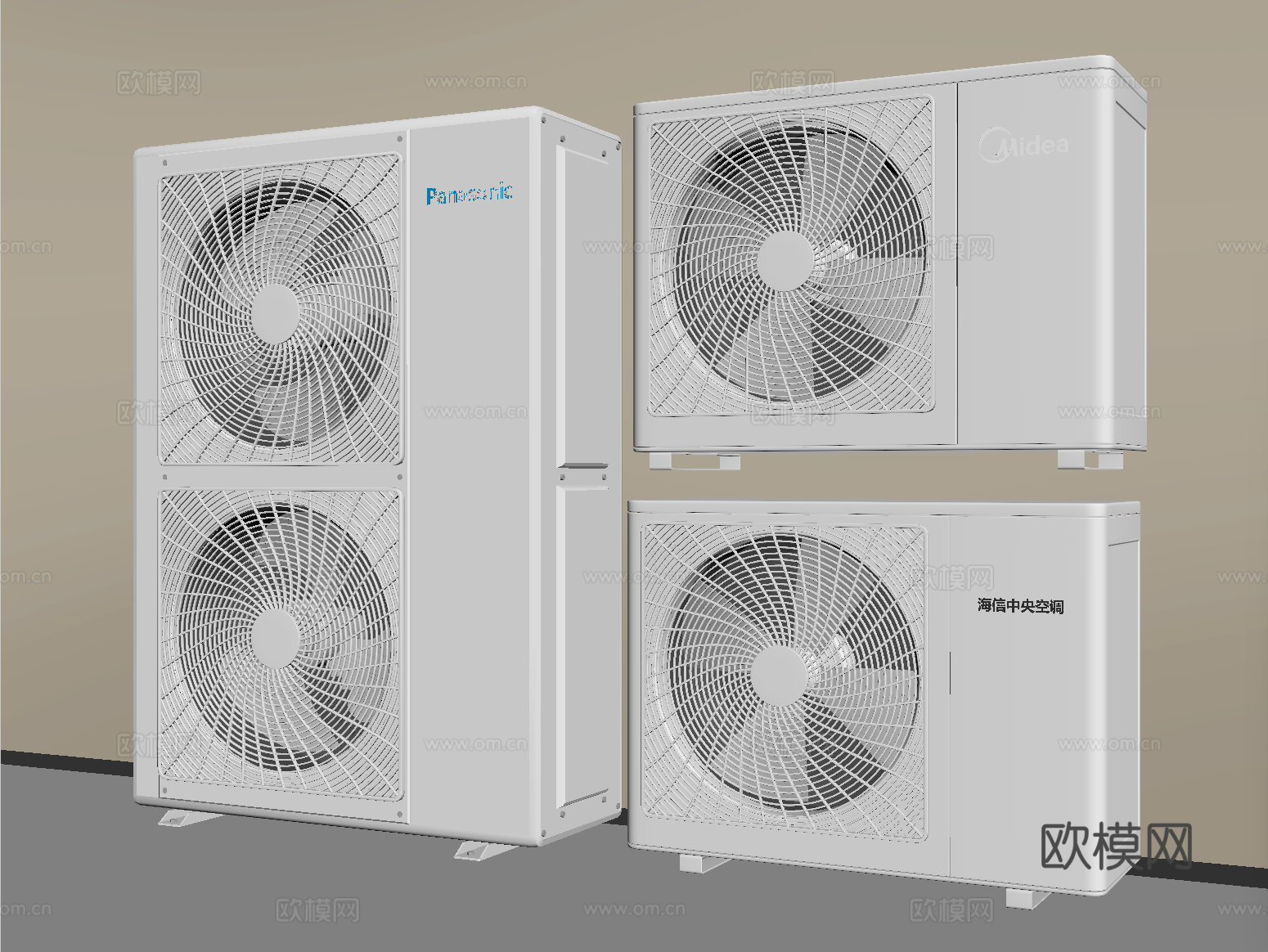 现代空调外机 中央空调su模型