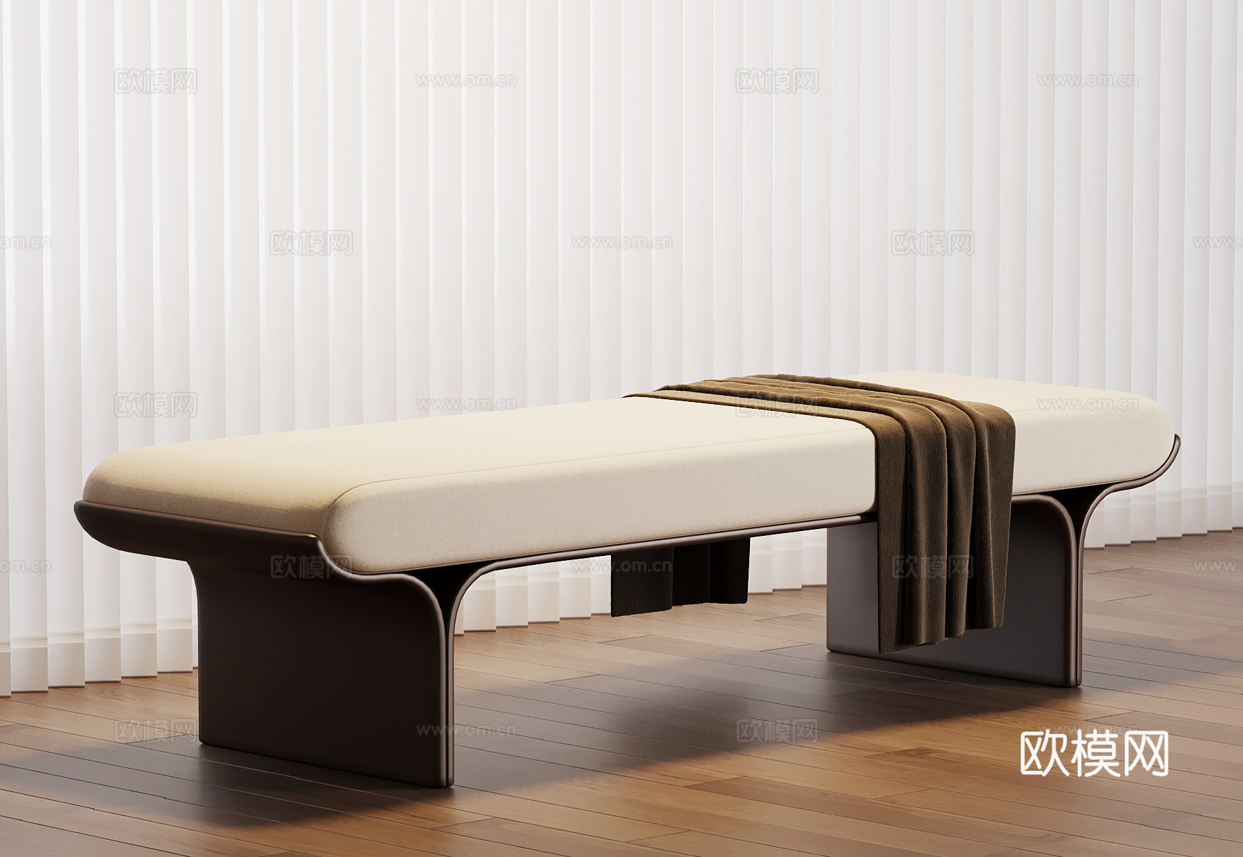 现代意式床尾凳 换鞋凳 长条凳su模型