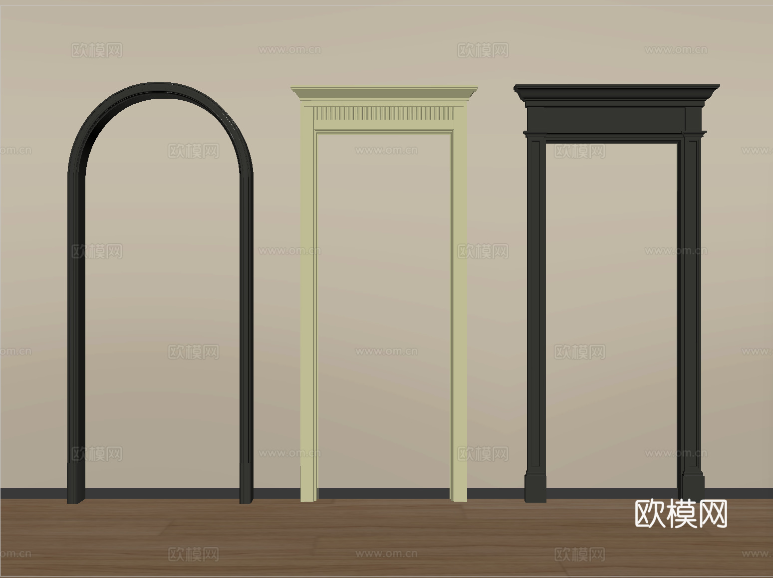 法式垭口 门套 弧形su模型