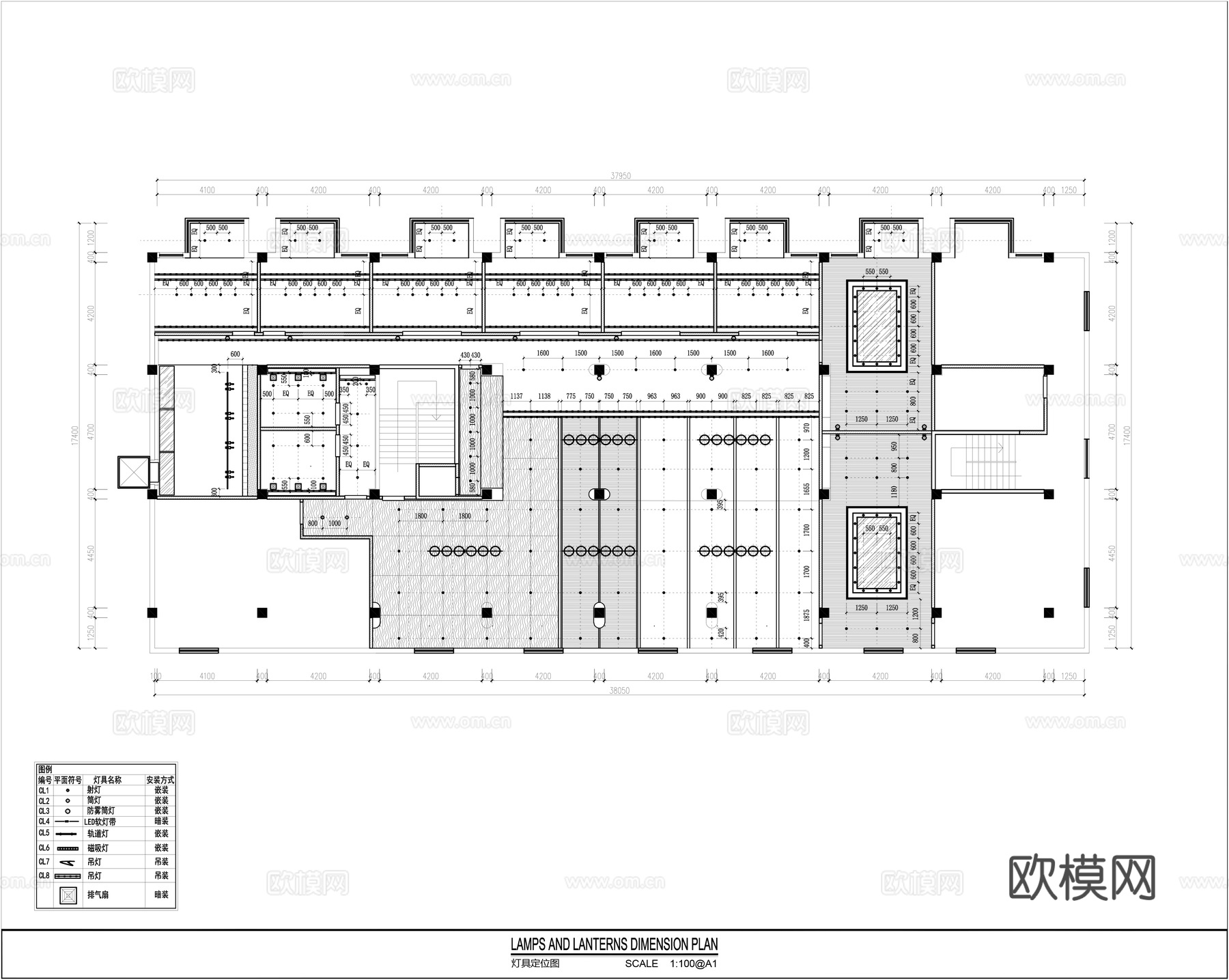 休闲娱乐会所平面施工图cad施工图