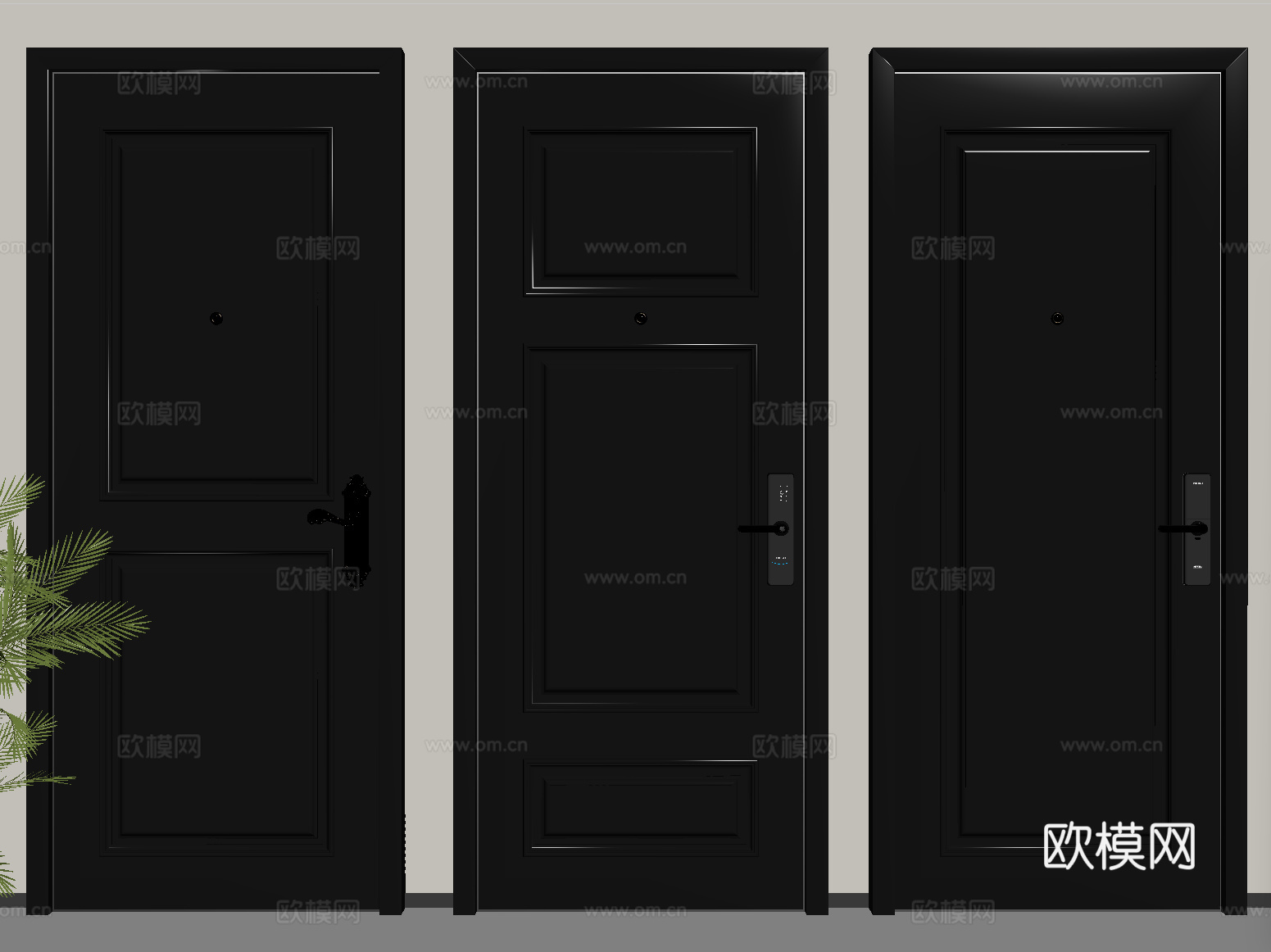 法式单开门 房门 卧室门 防盗门 入户门 平开门 木门su模型