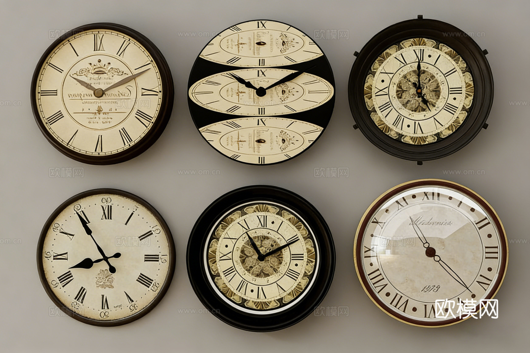 复古挂钟su模型