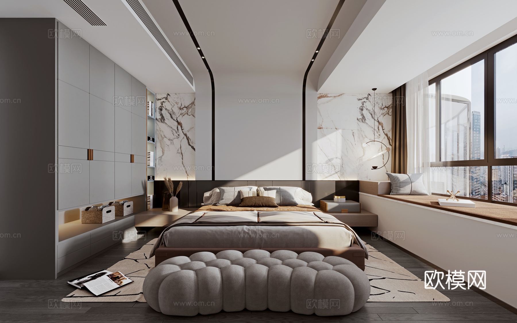 轻奢大平层 样板间 最新全套施工图 效果图合集cad施工图