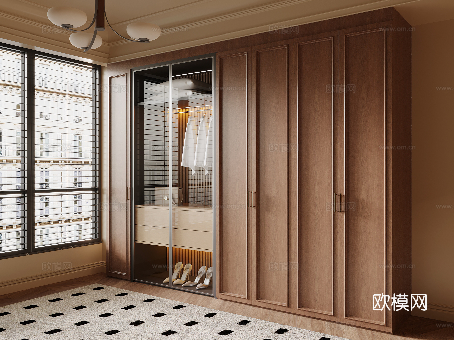 法式中古风衣柜su模型