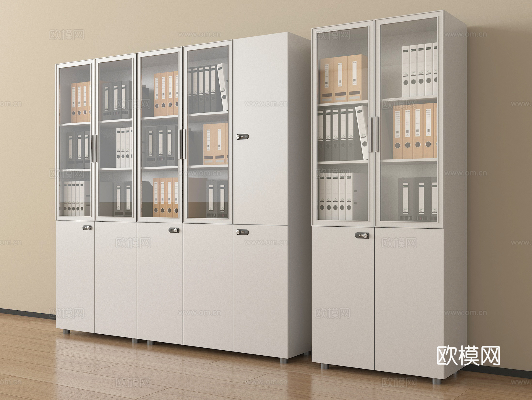 现代档案柜 文件柜 铁皮柜su模型