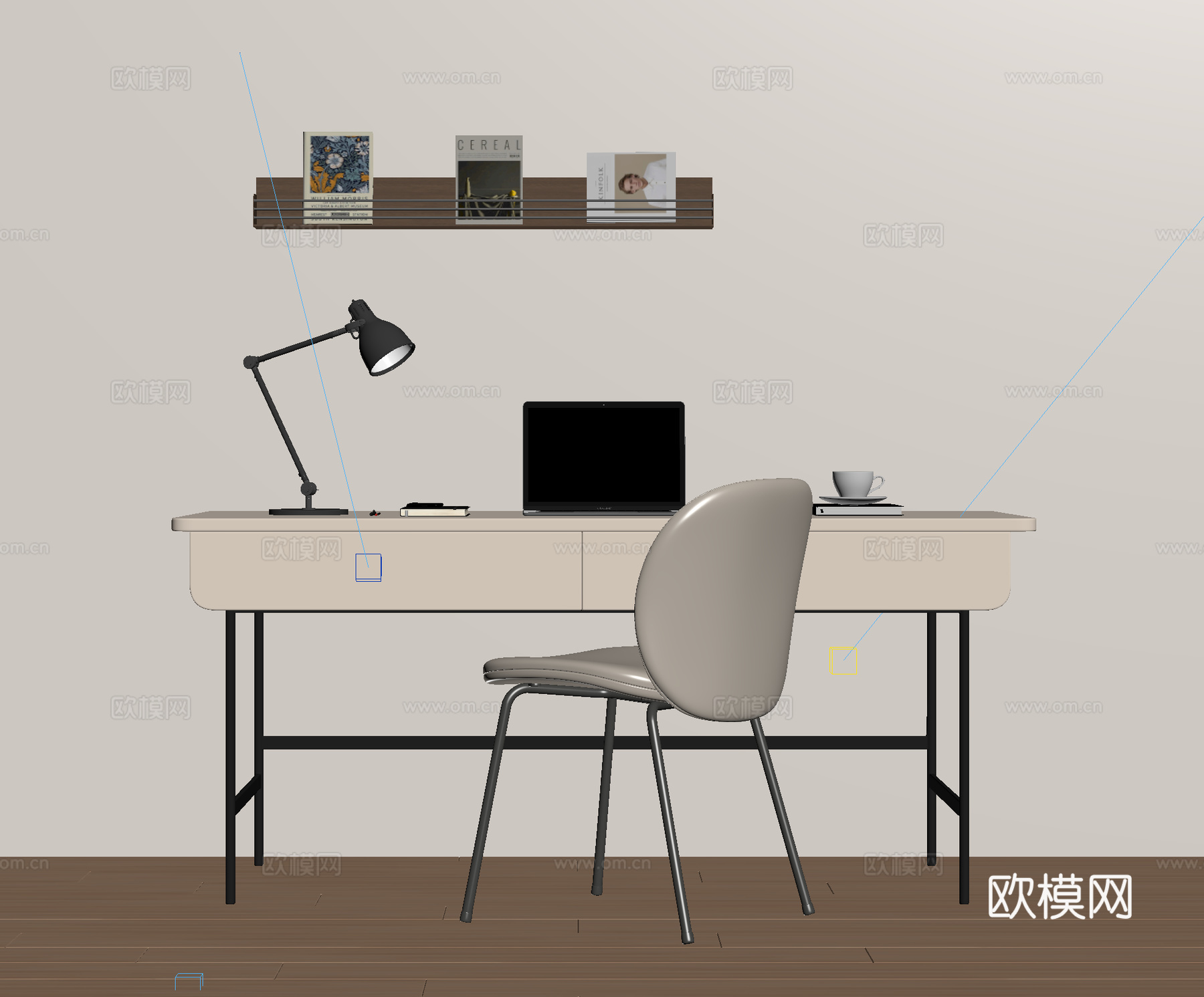 现代书桌su模型