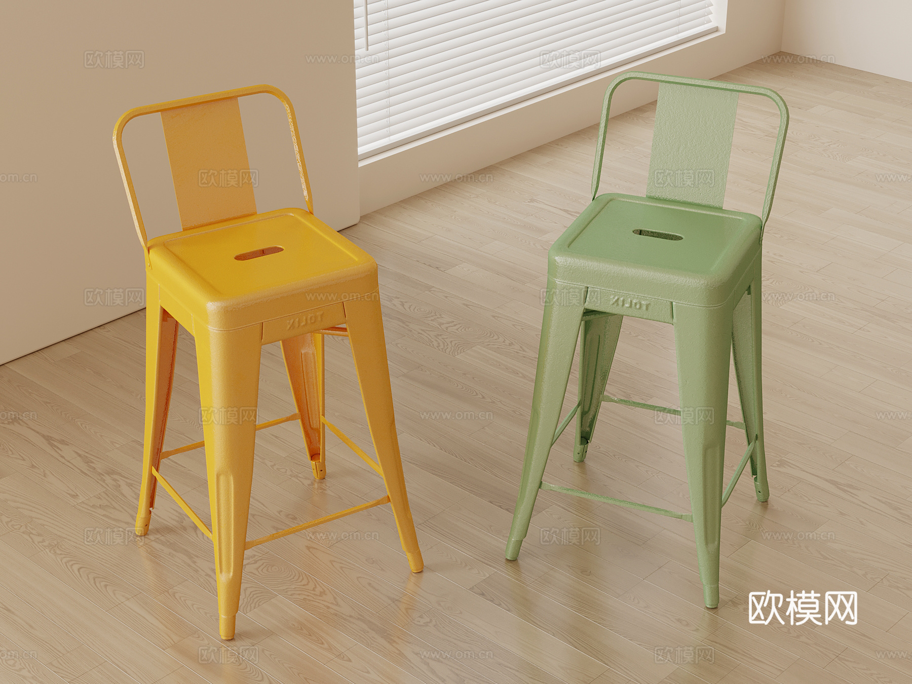 现代吧台椅su模型