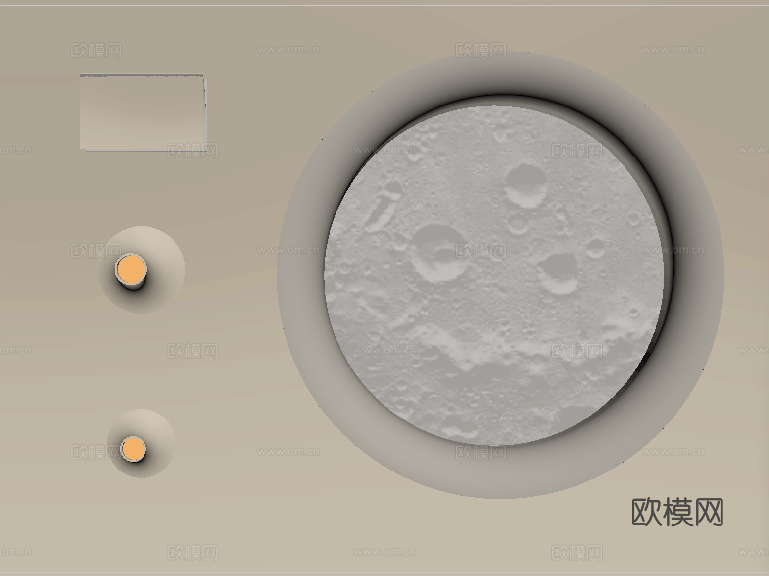 现代石膏灯 月球壁灯su模型
