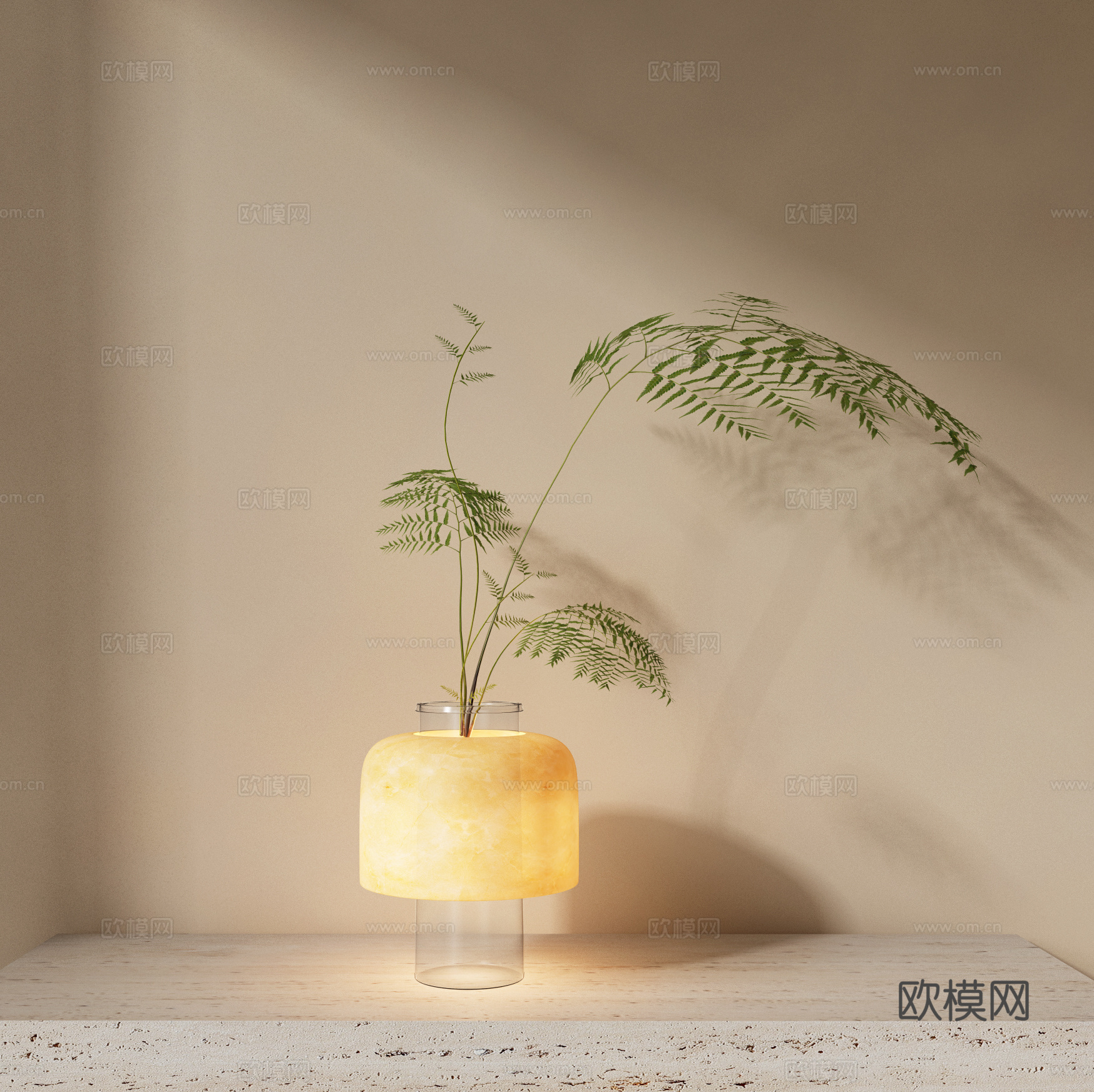 新中式装饰花瓶 台灯 书房台灯 艺术花瓶 盆景 花瓶su模型