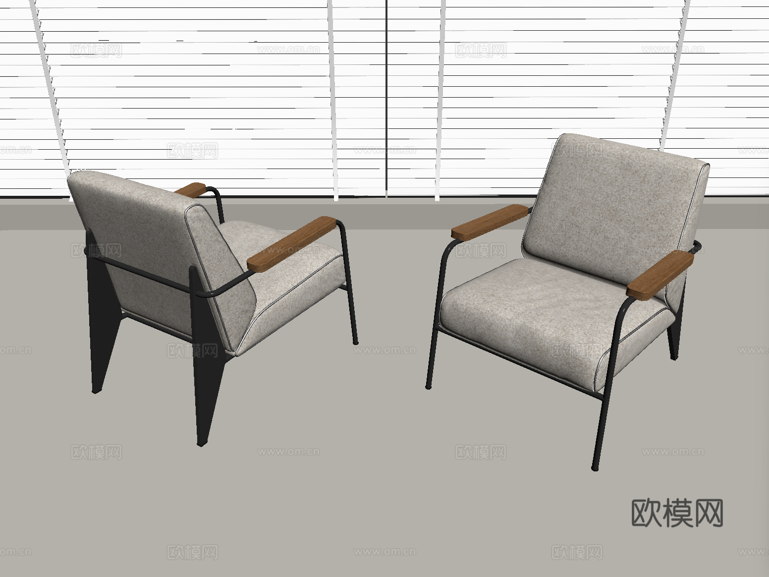 现代休闲椅 单椅 餐椅 布艺休闲椅su模型