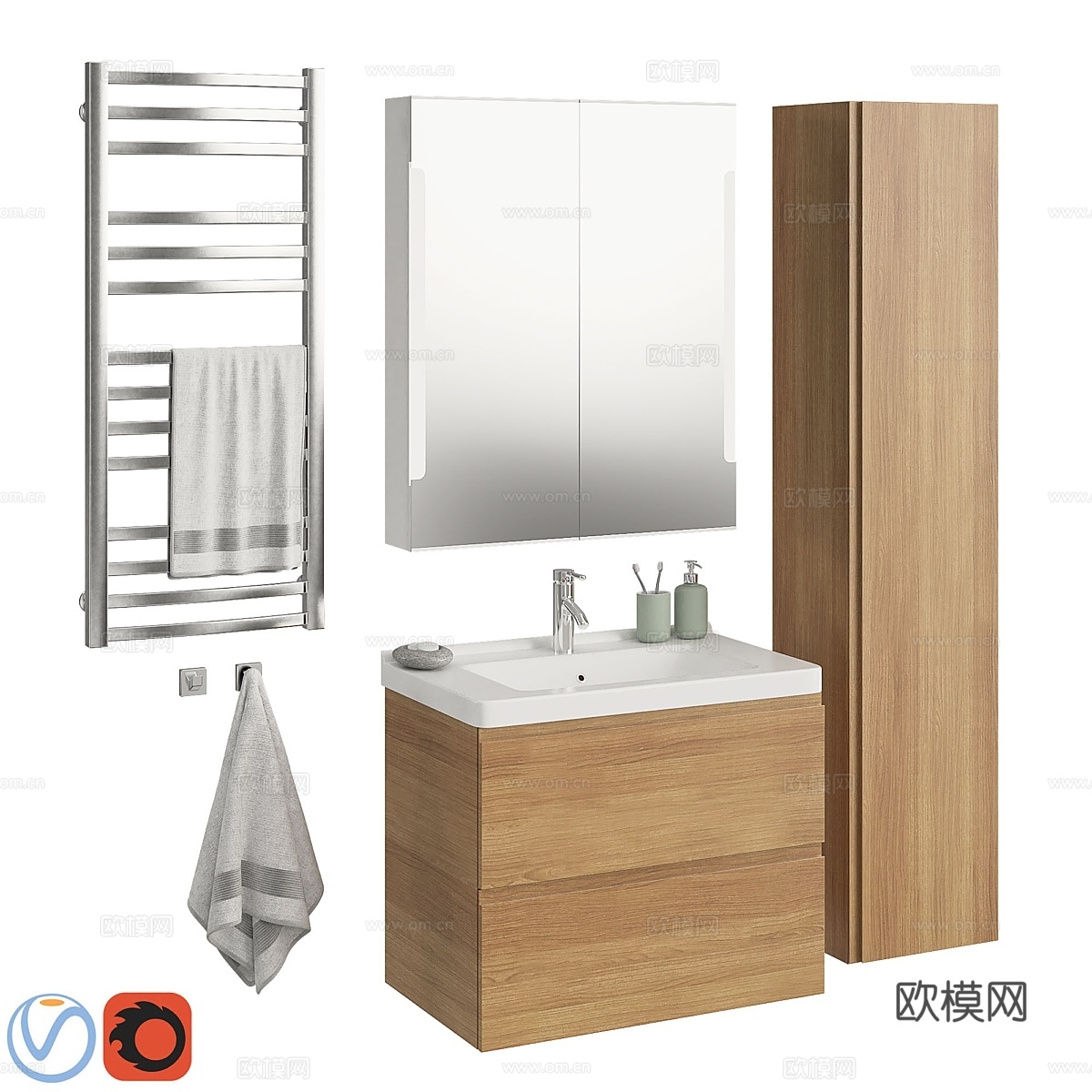 宜家Godmorgon套装23d模型下载