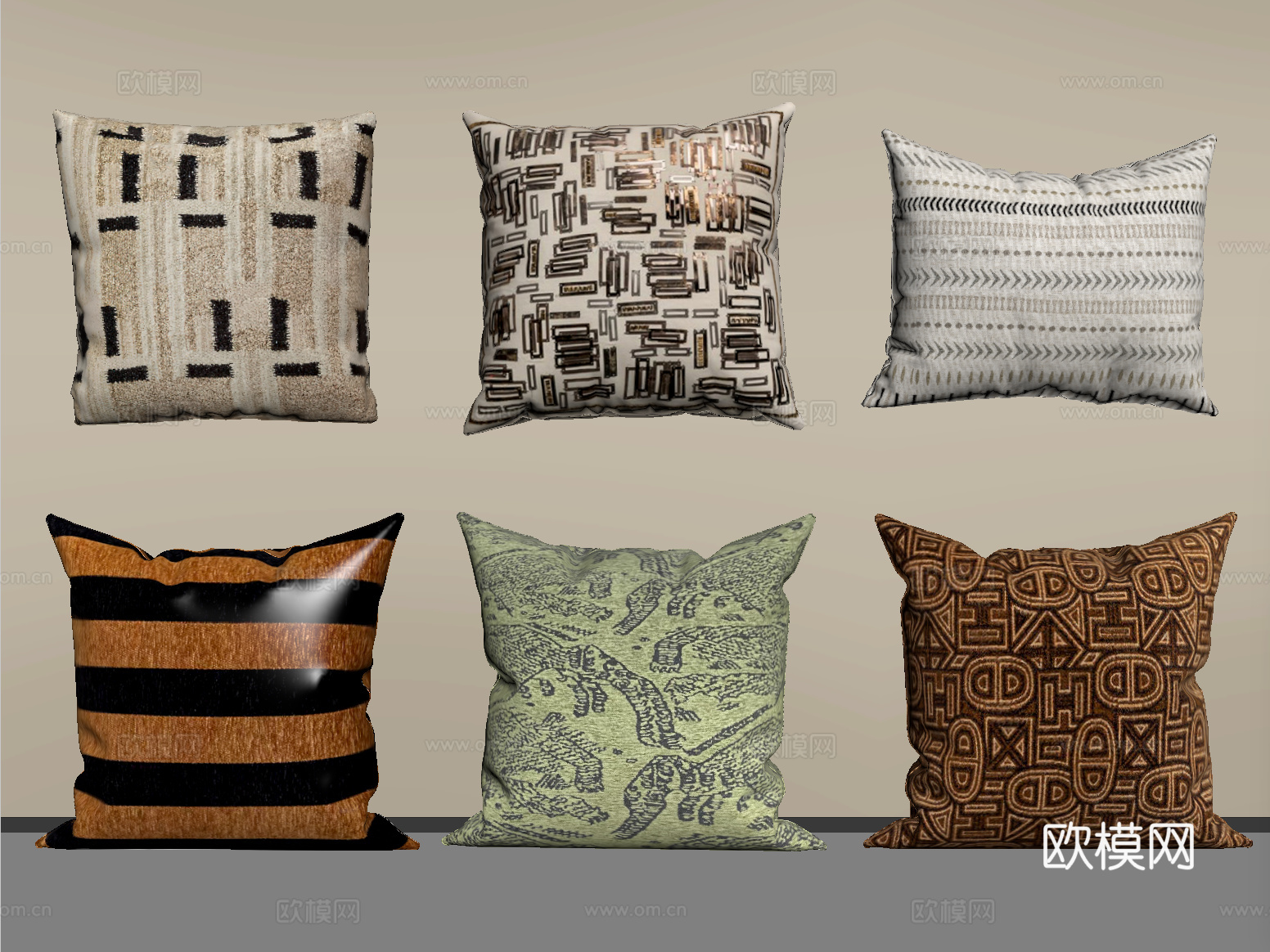 现代抱枕 装饰抱枕 布艺抱枕su模型