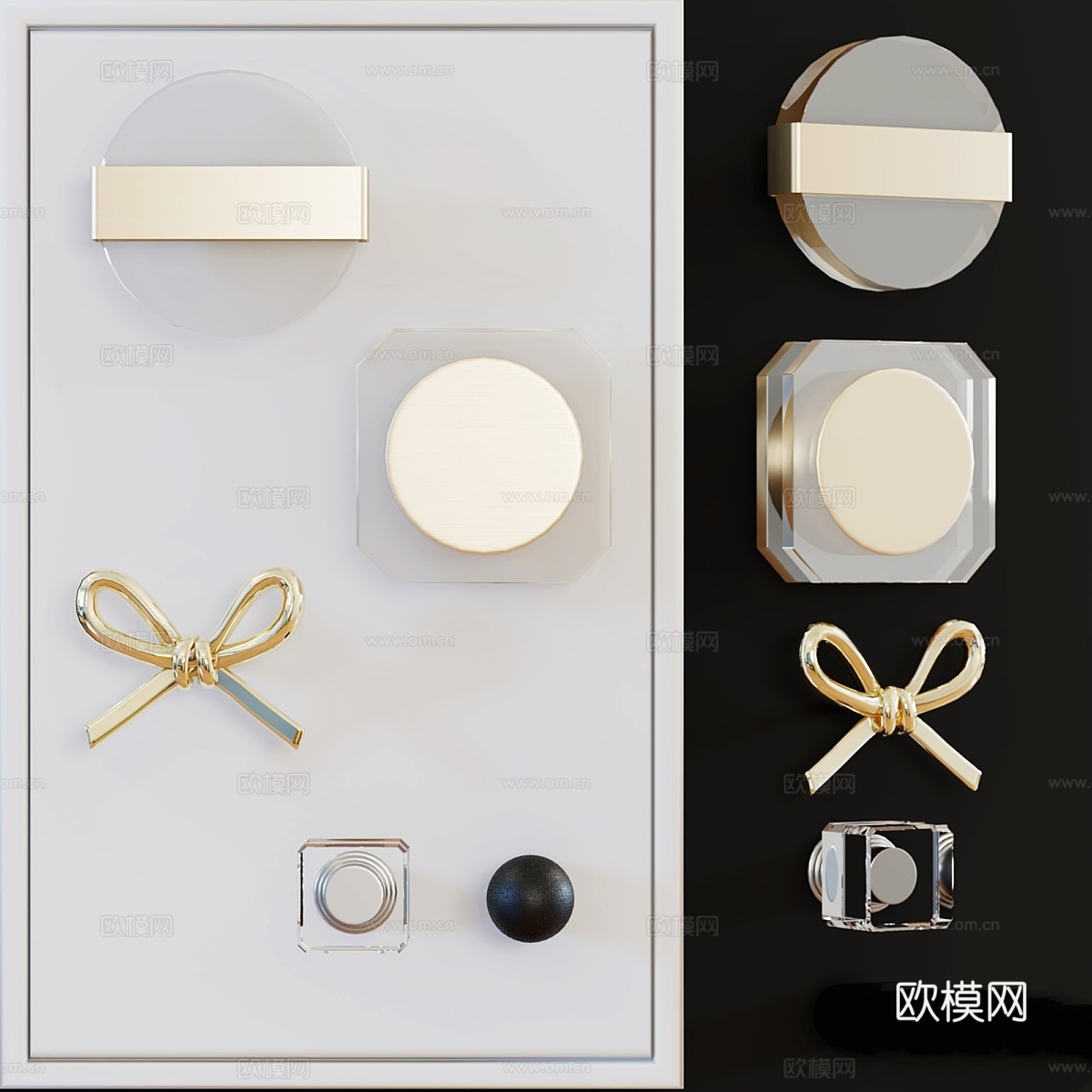 旋钮之家 - 家具把手套装23d模型下载