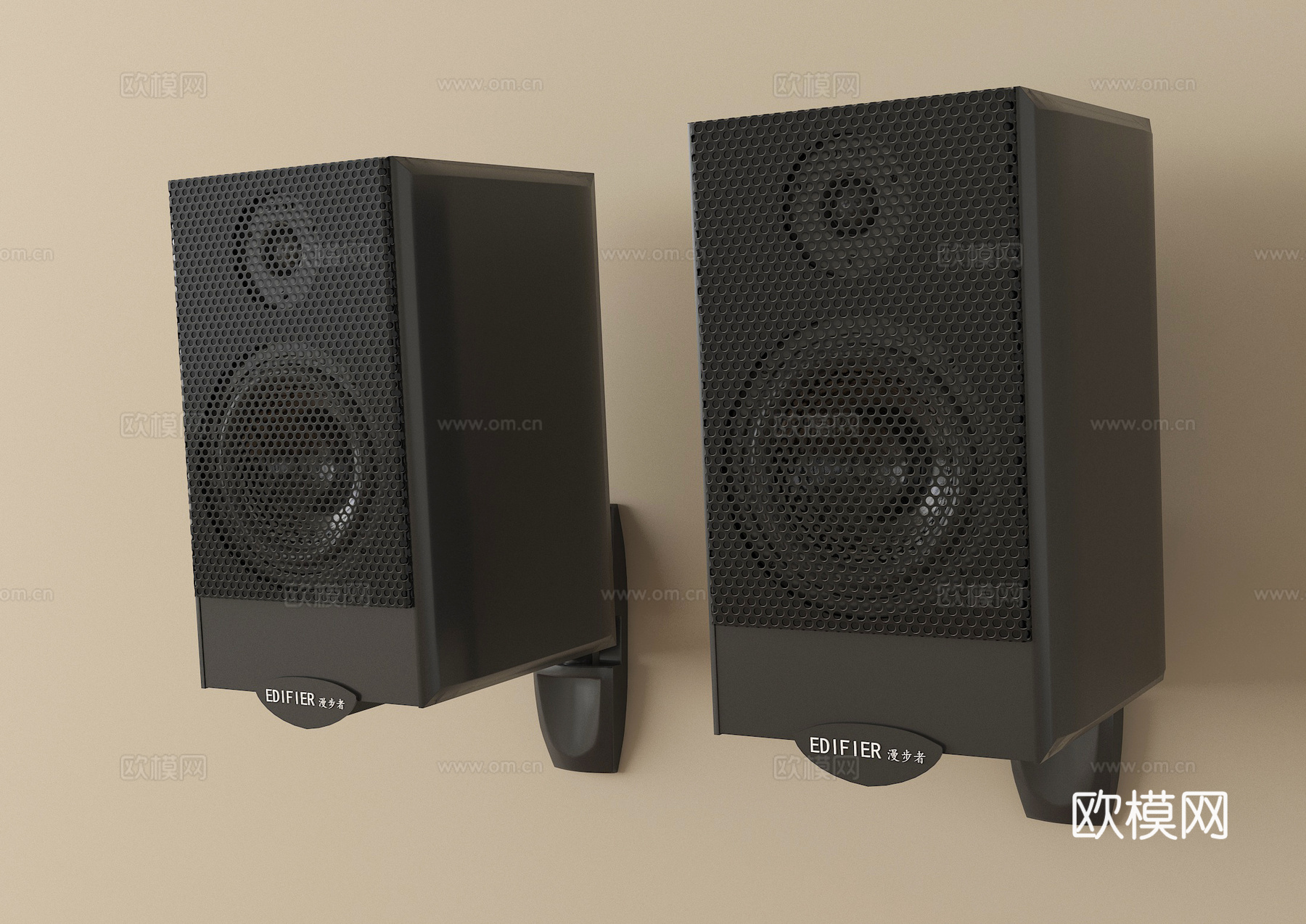现代壁挂音响 低音炮su模型