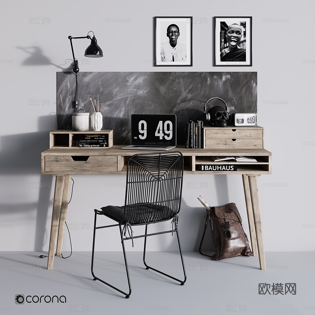 办公桌3d模型下载