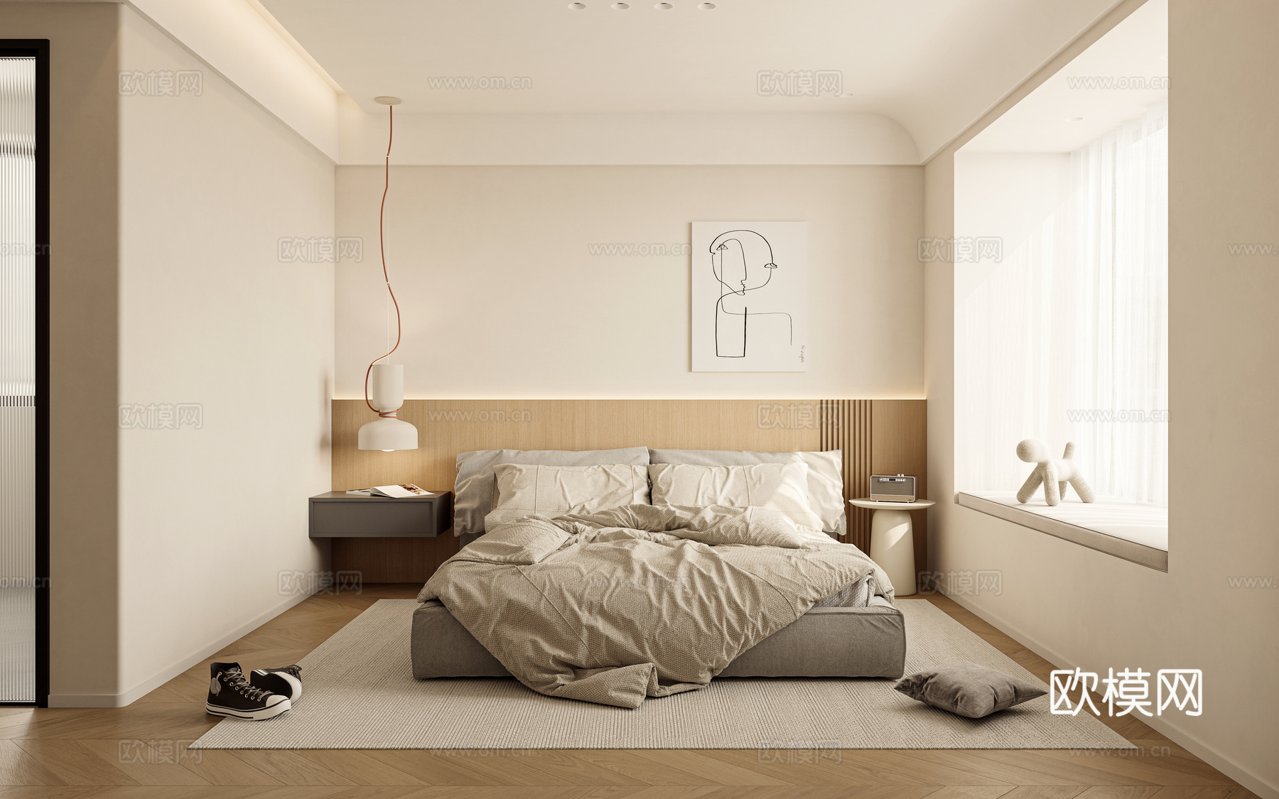 轻奢奶油风大平层样板间 最新全套施工图 效果图合集cad施工图