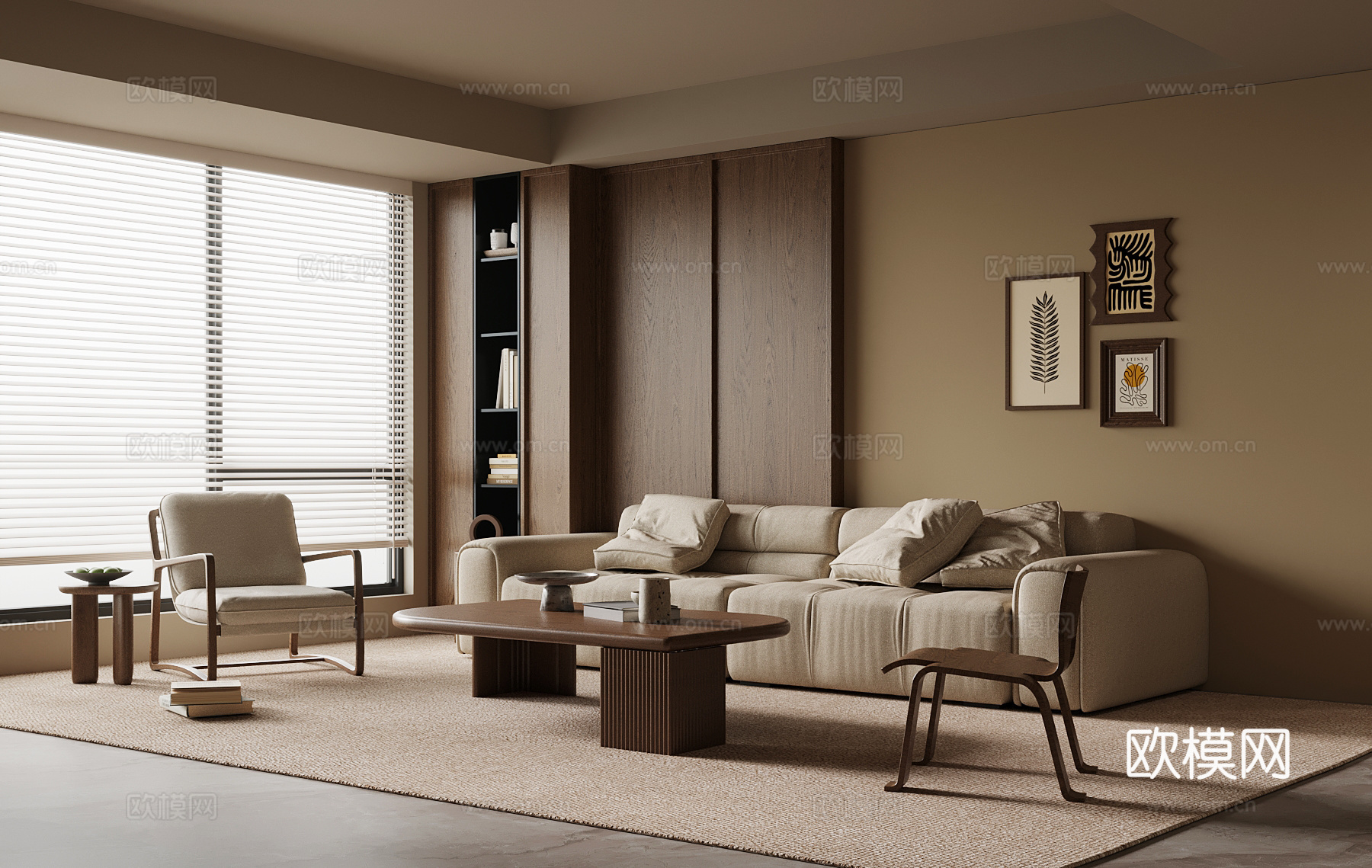 中古风客厅3d模型下载