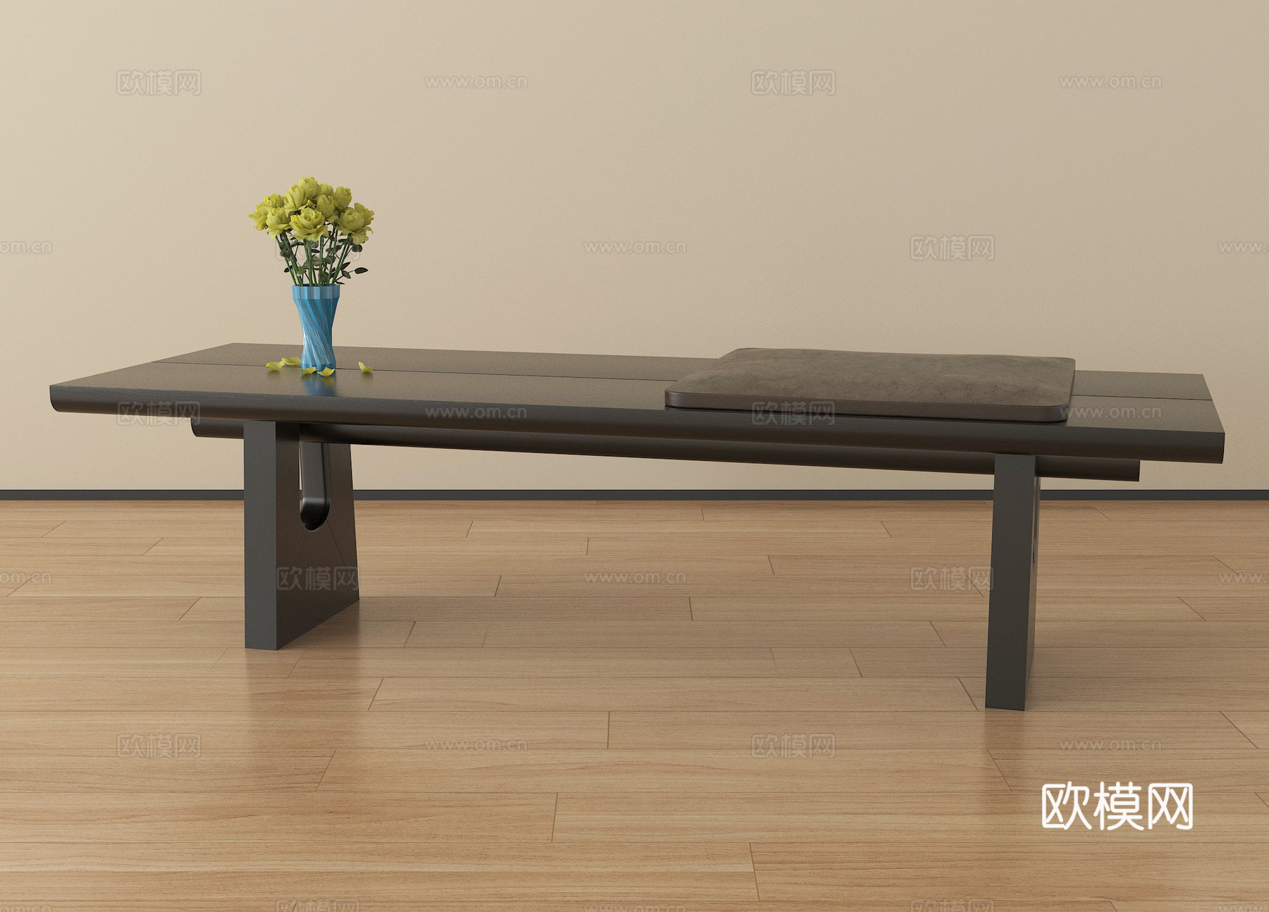 新中式床尾凳 换鞋凳 长凳su模型