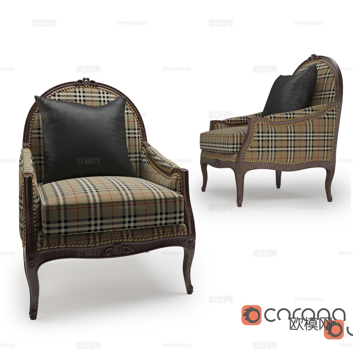 Ralph Lauren 爱尔兰海岸雕花休闲椅3d模型下载