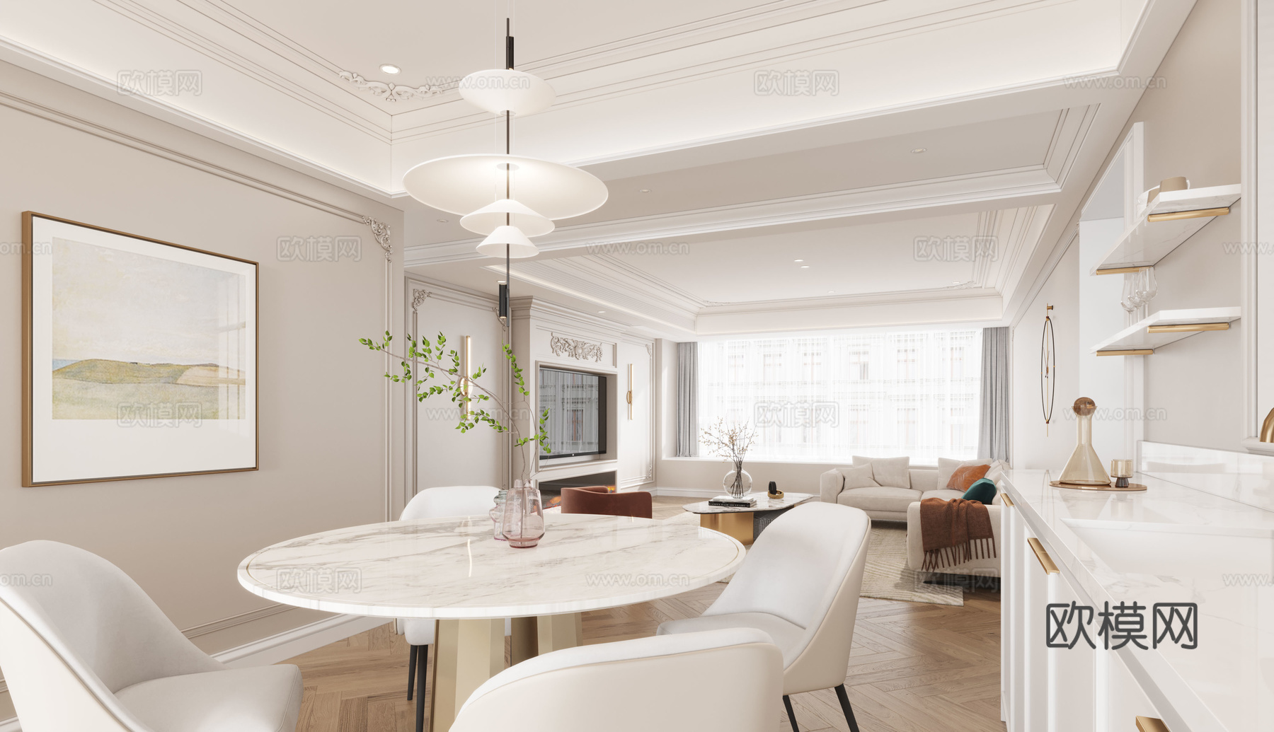 轻奢法式别墅 最新全套施工图 效果图合集cad施工图