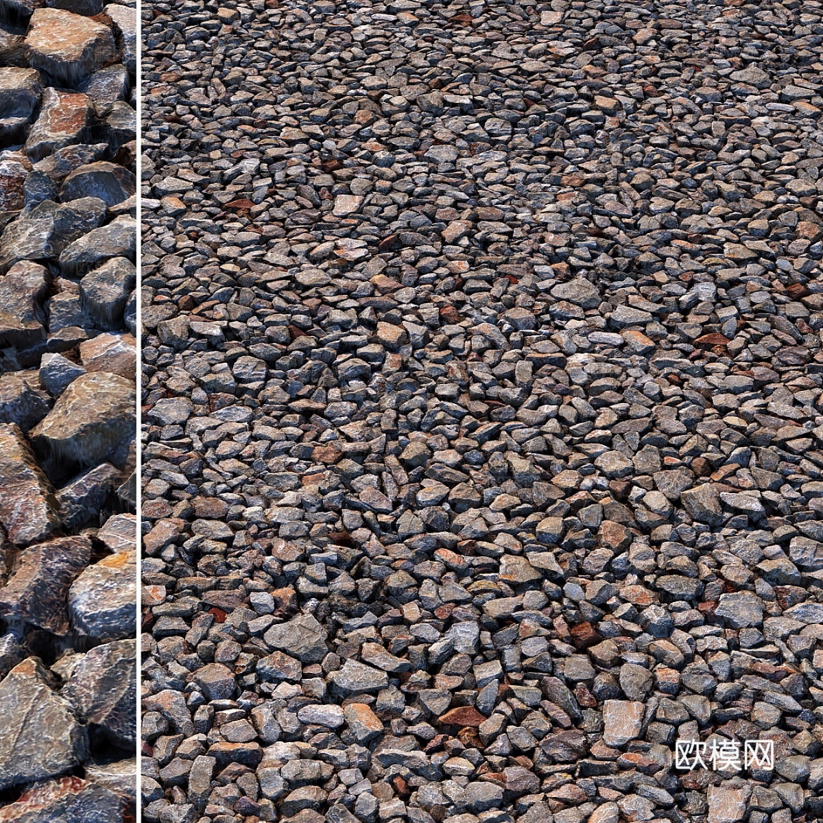 砾石路面3d模型下载