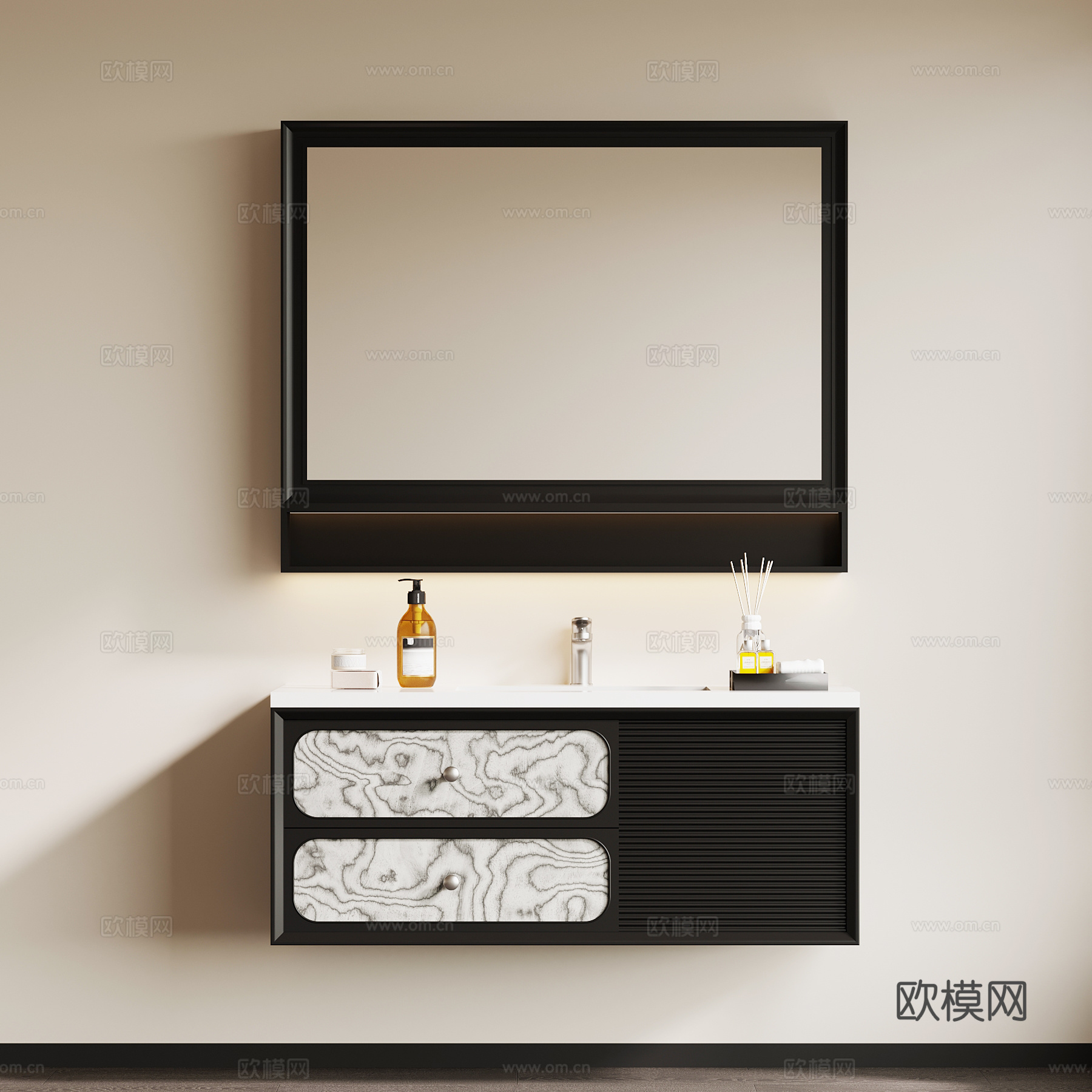 现代意式浴室柜su模型