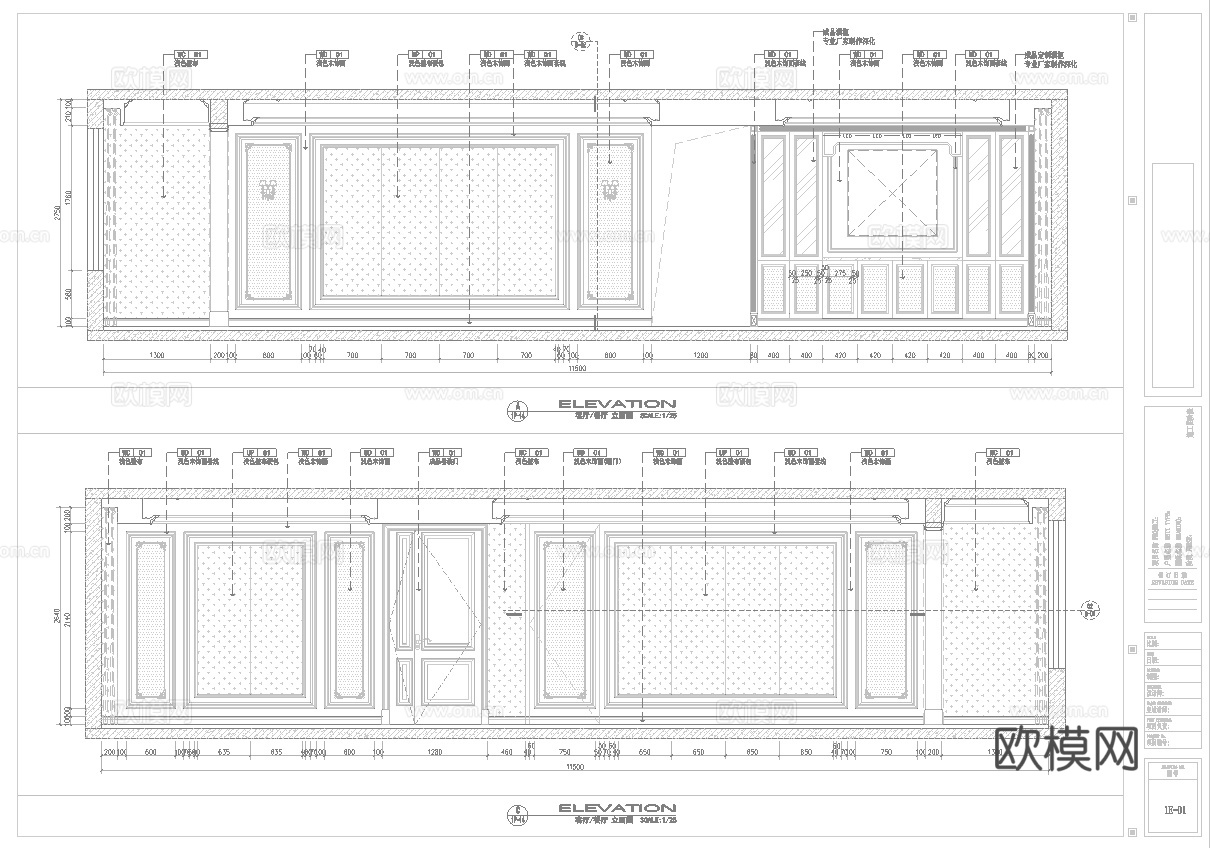 轻奢现代法式别墅 最新全套施工图 效果图合集cad施工图