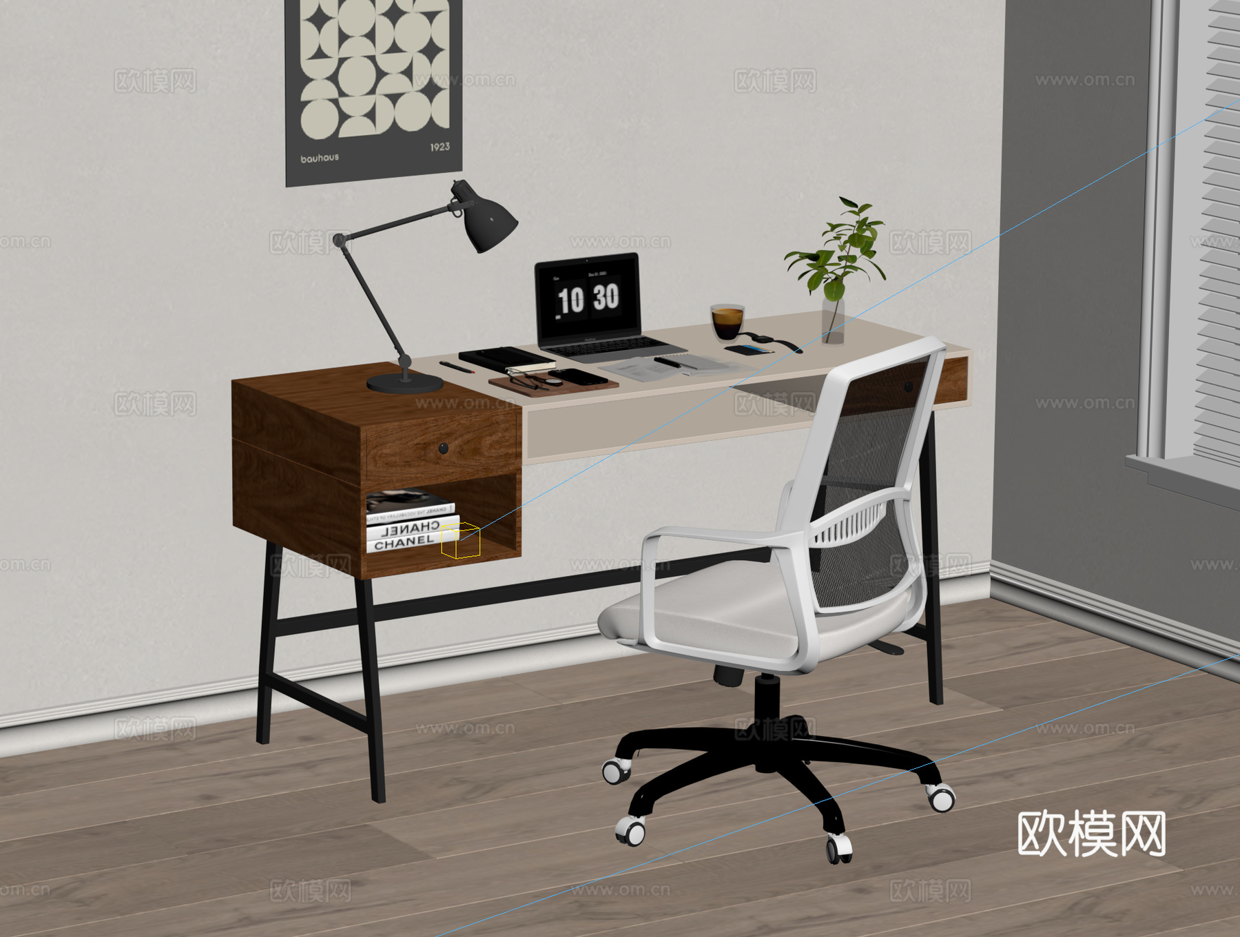 现代书桌su模型