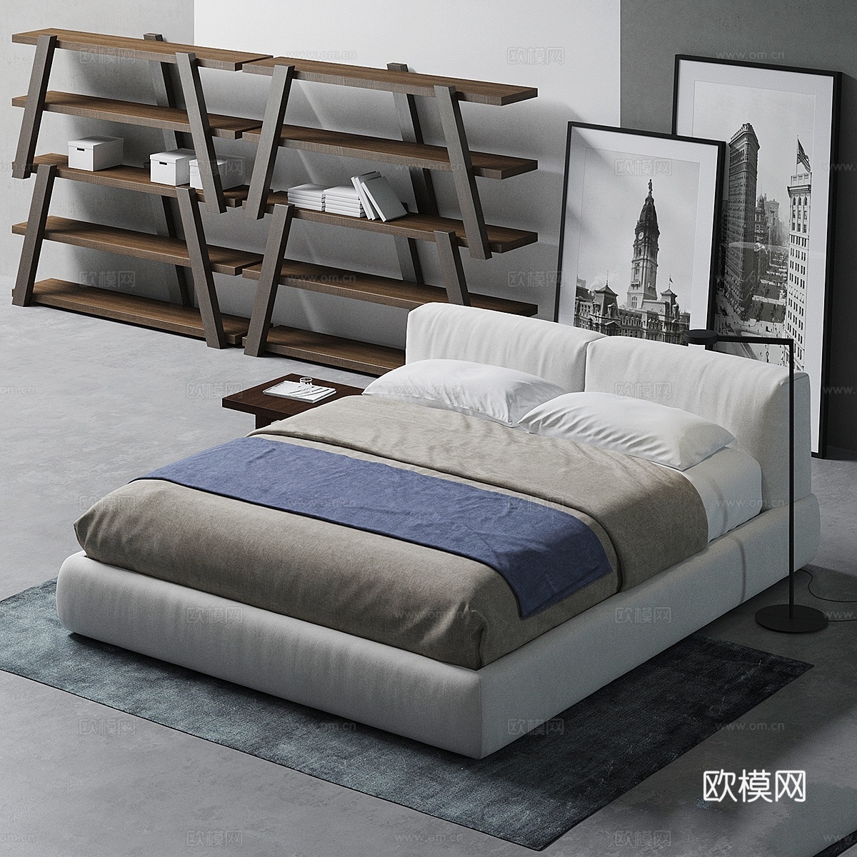 波尔顿床 Poliform3d模型下载